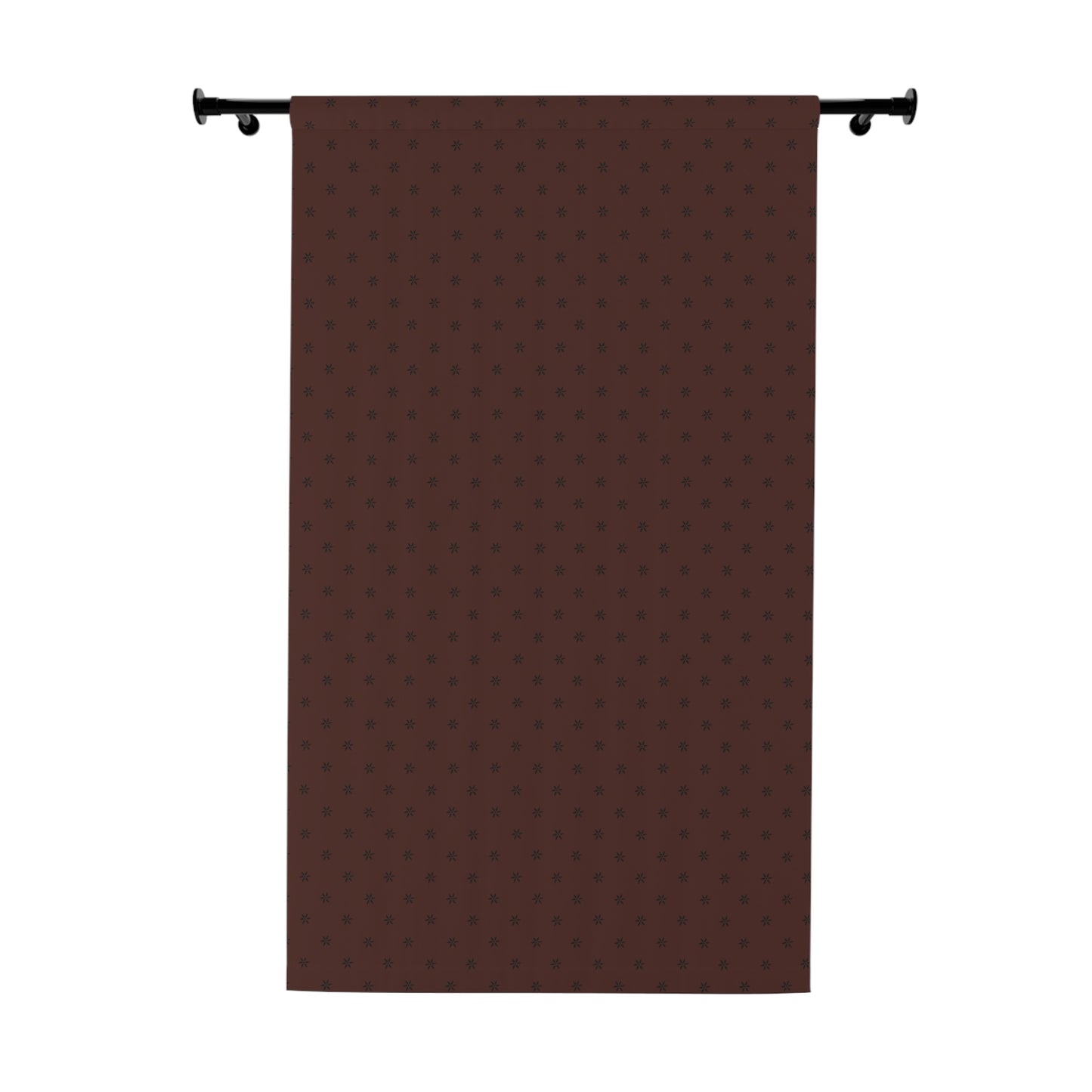 Black Petals on Maroon Window Curtains (1 Piece)