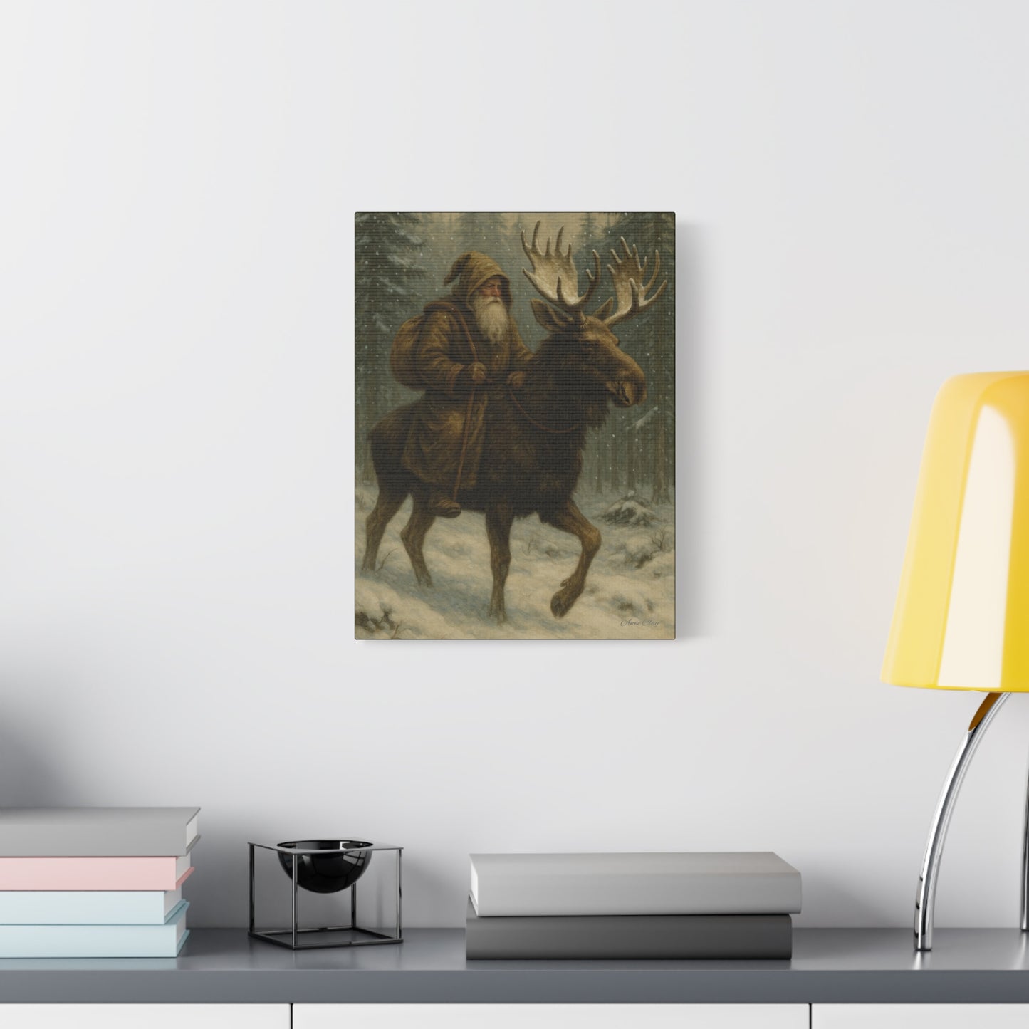 Rustic Moose Canvas Art Print
