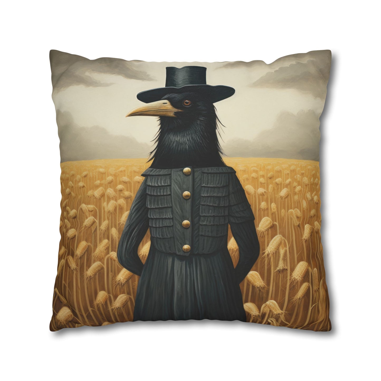 Proper Crow Square Poly Canvas Pillowcase