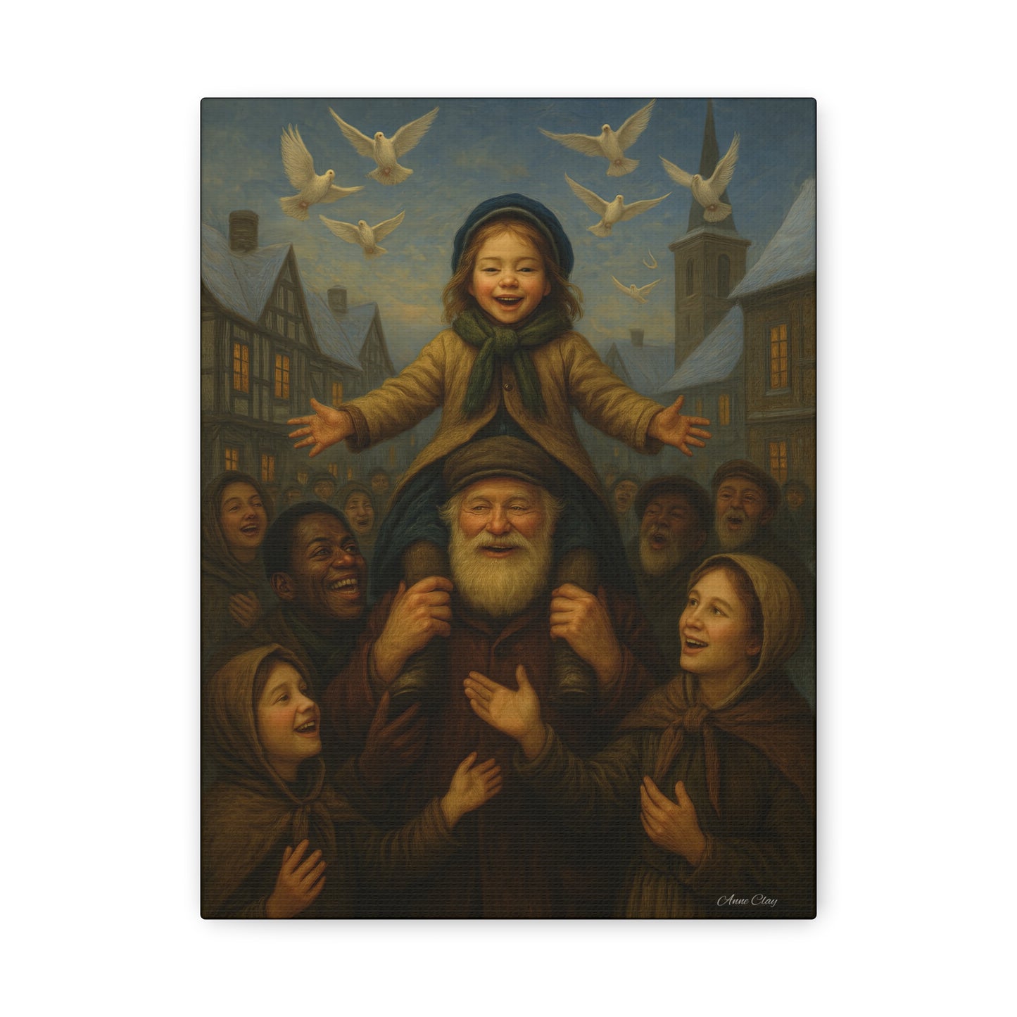 Spirit of Christmas Uplifting, Inspirational Holiday Christmas, Helping Those in Need-Themed Canvas Wall Art