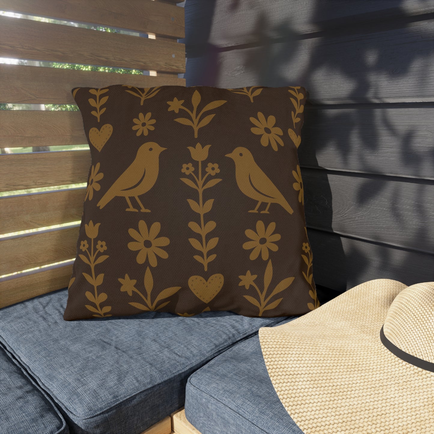 Charming Outdoor Pillows with Nature-Inspired Design, Garden Decor, Patio Cushions, Rustic Home Accents, Bird and Flower Patterns, [...]