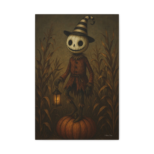 Halloween Scarecrow Art Print, Spooky Home Decor, Fall Wall Artwork, Perfect for Halloween, Witchy Vibes, Gift for Halloween Lovers