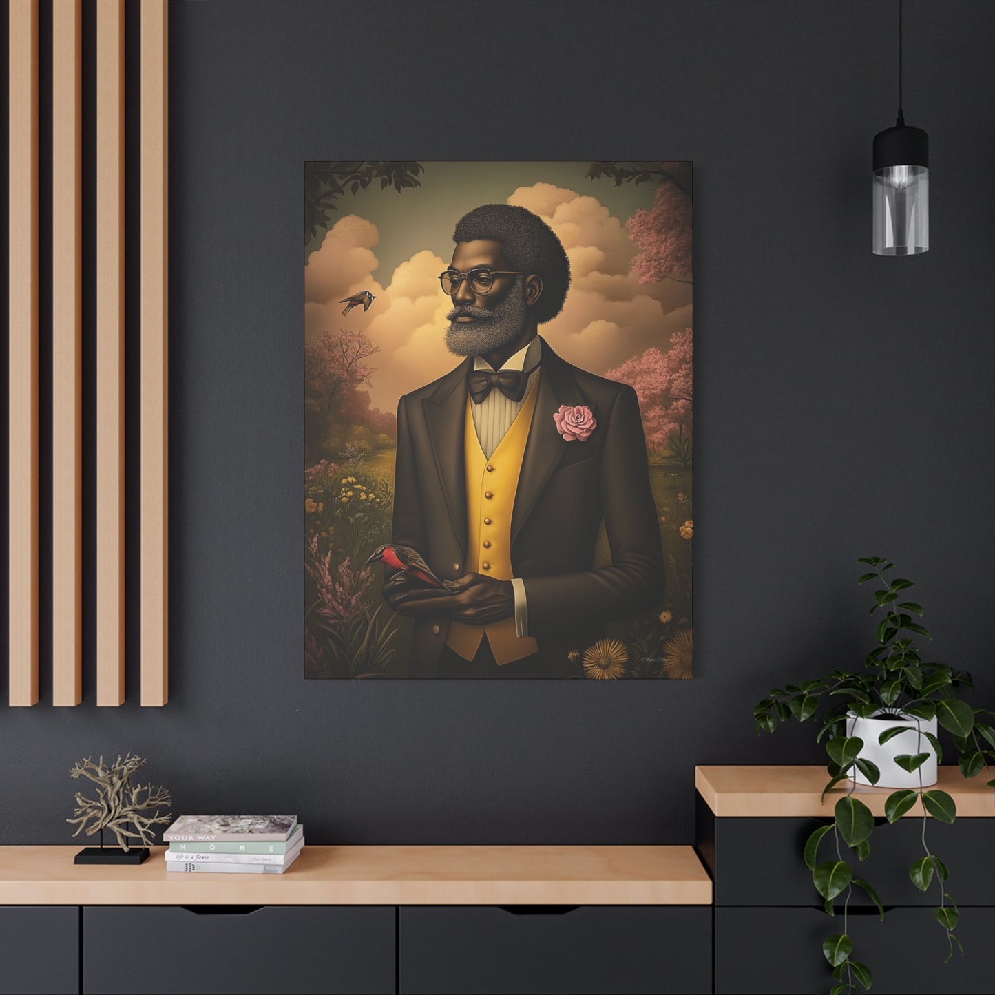 Elegant Vintage Canvas Wall Art - Black Art, Home Decor, Gift for Him, Father's Day, Office Decor, Unique Artwork