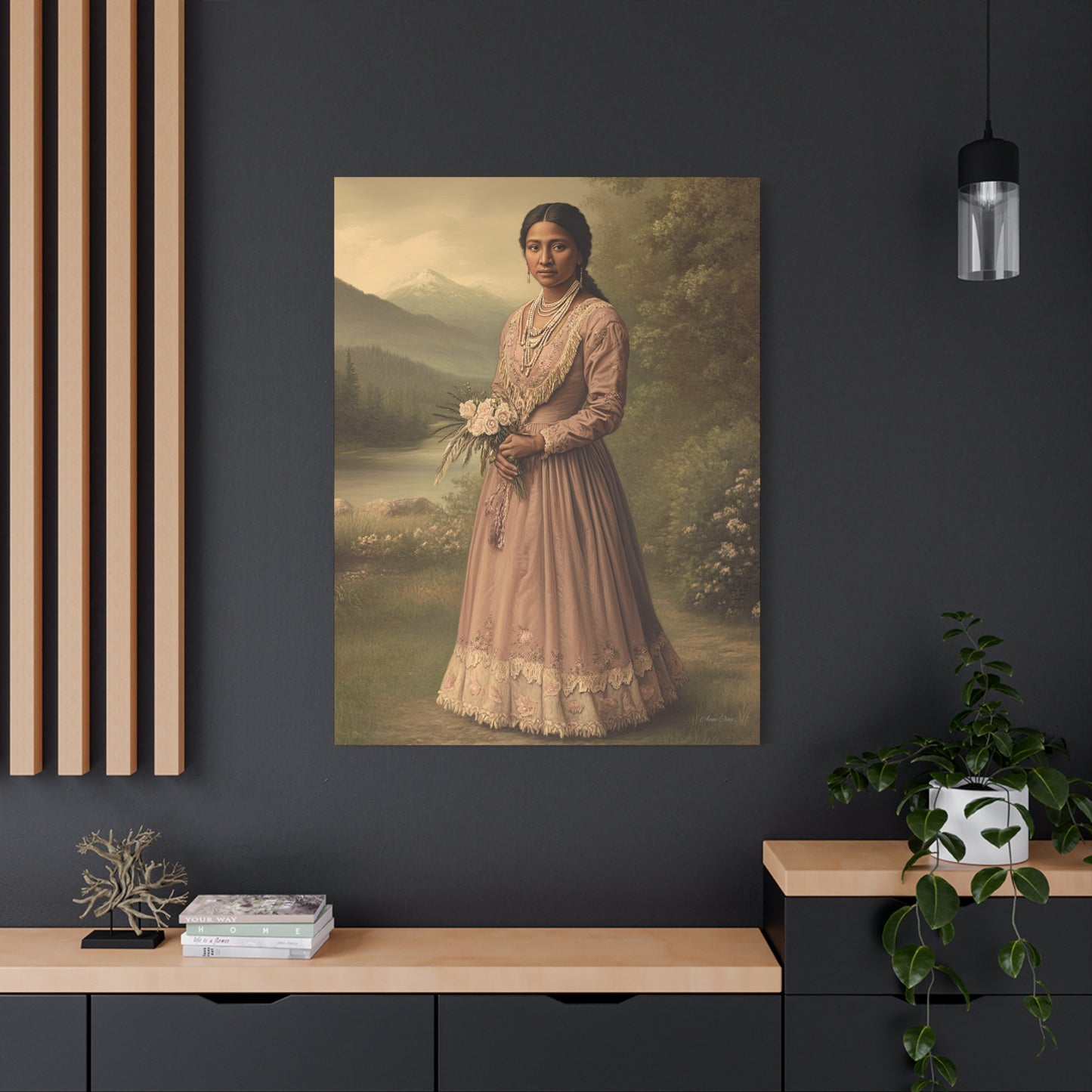 Artistic Stretched Canvas Print: Vintage Portrait, Home Decor, Wall Art, Gift for Art Lovers, Boho Decoration, Unique Gift