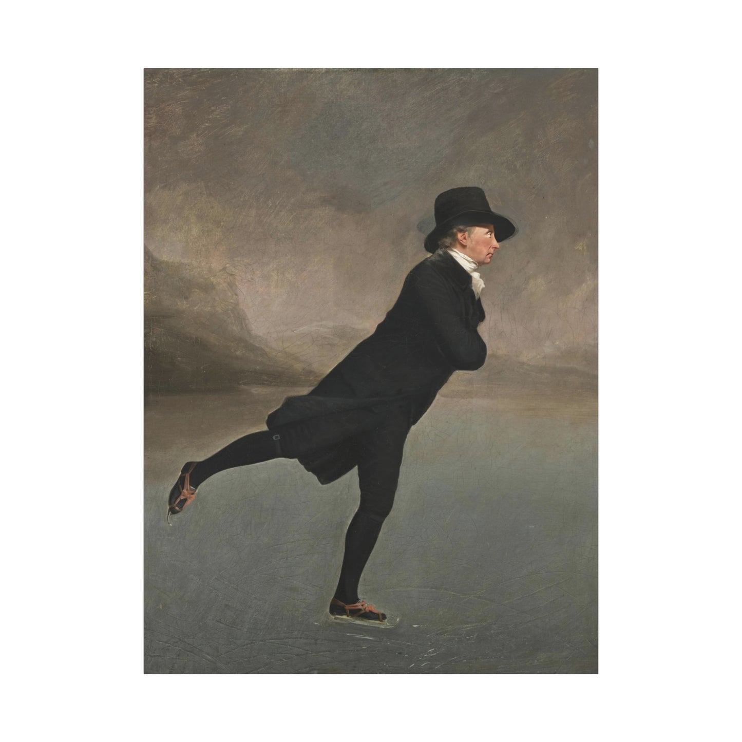 The Skating Reverend Vintage Ice Skating Canvas Wall Art – Classic Home Decor for Winter Lovers