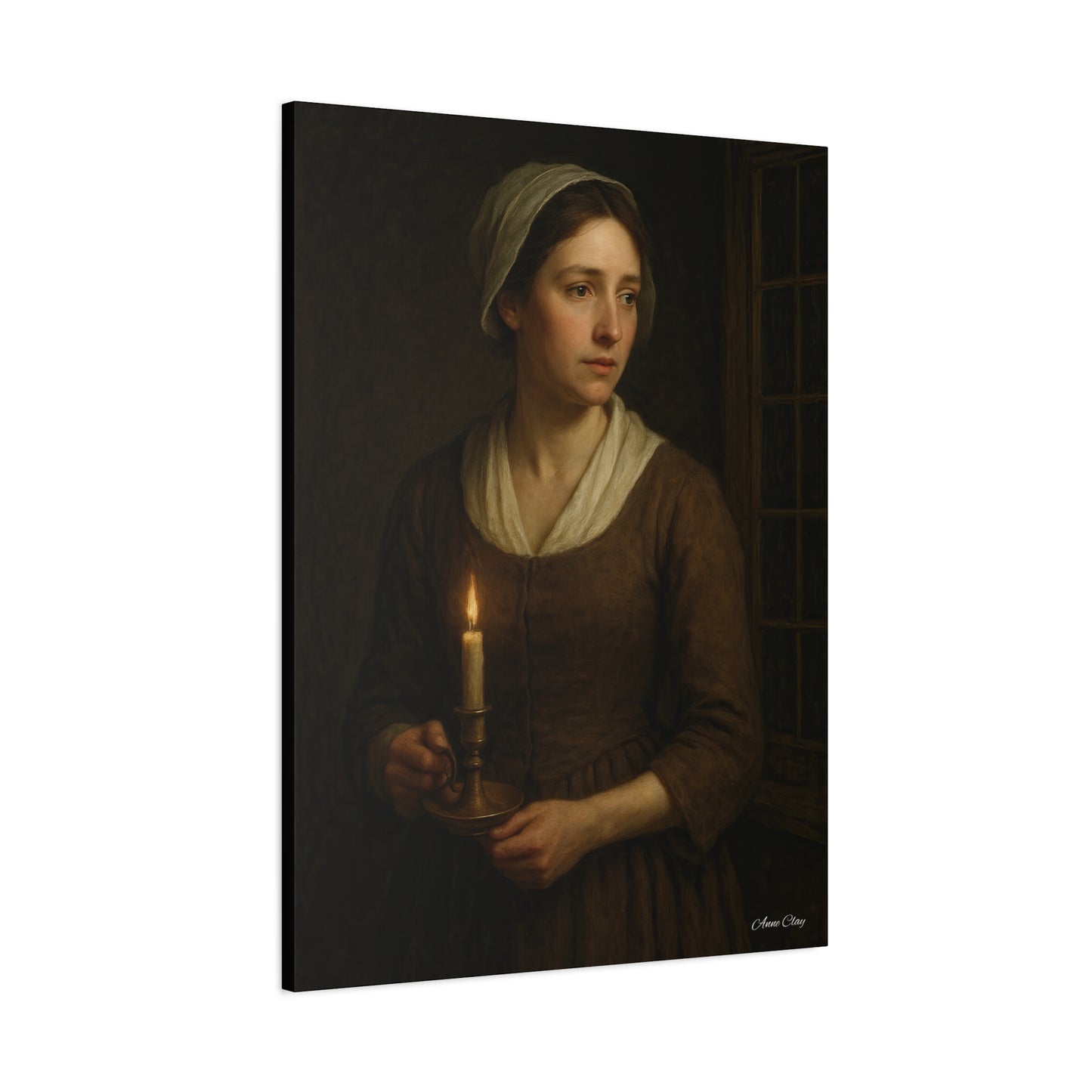 Candlelight Portrait Matte Canvas Print — Stretched Wall Art