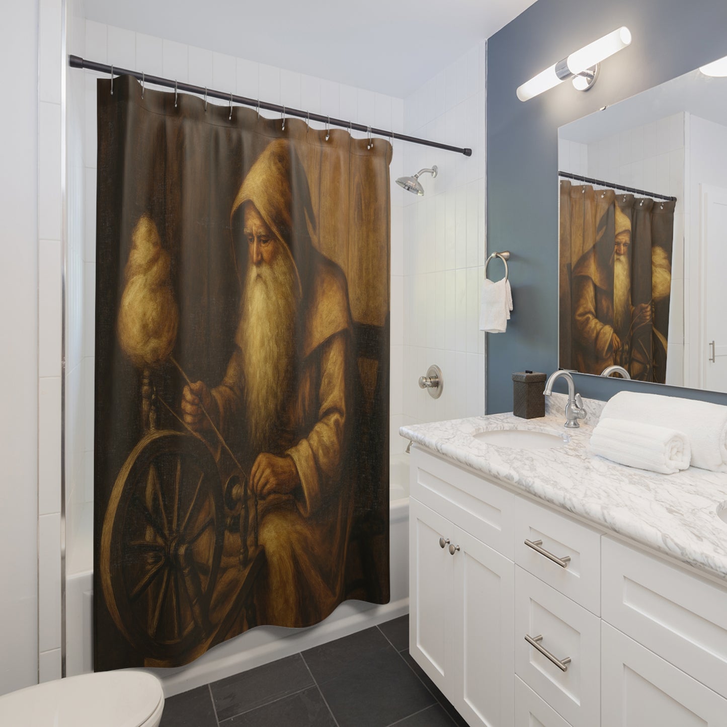 Vintage Wizard Shower Curtain, Magical Bathroom Decor, Cozy Home Accessory, Perfect Gift for Fantasy Lovers, Bohemian Shower Decor, [...]