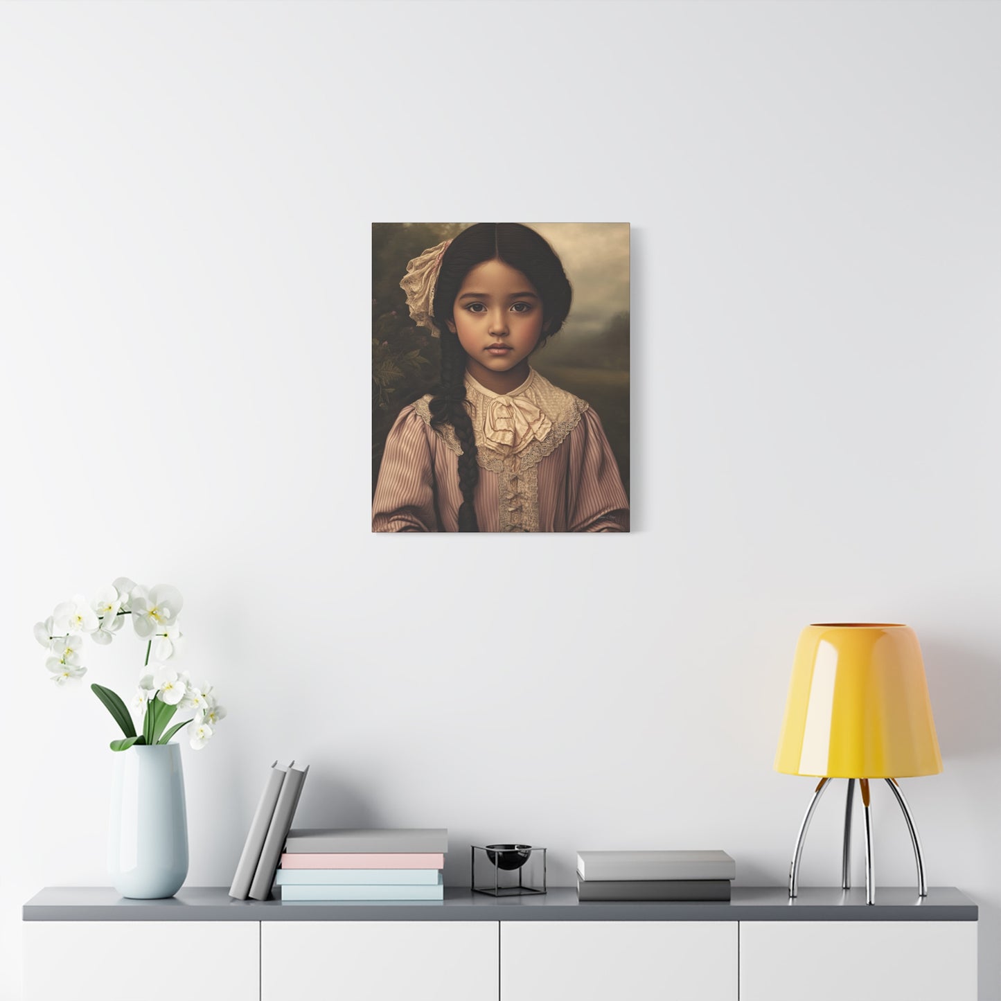Matte Canvas Wall Art, Vintage Portrait Decor, Soft Aesthetic Home Decor, Gift for Art Lovers, Unique Room Decor