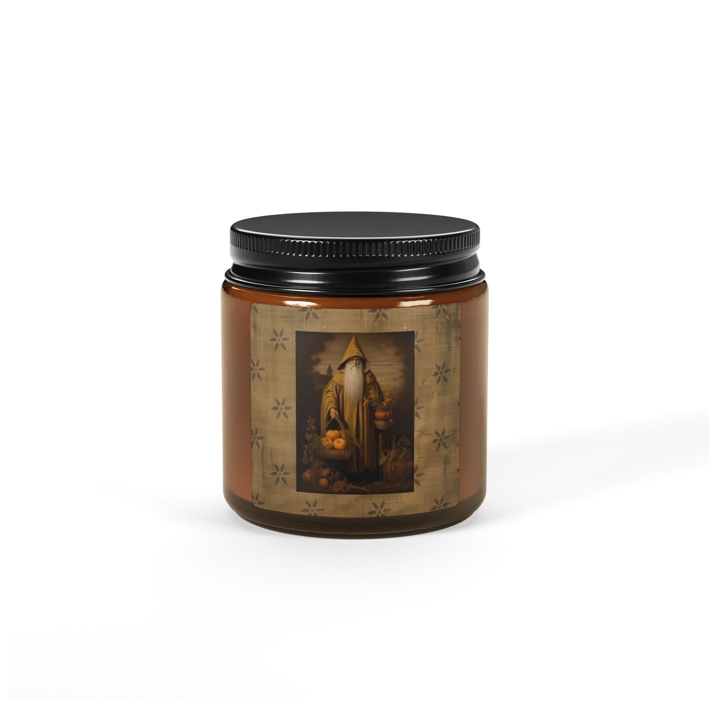 Pumpkin Santa Scented Soy Candle (Multi-Size, Amber Jar)