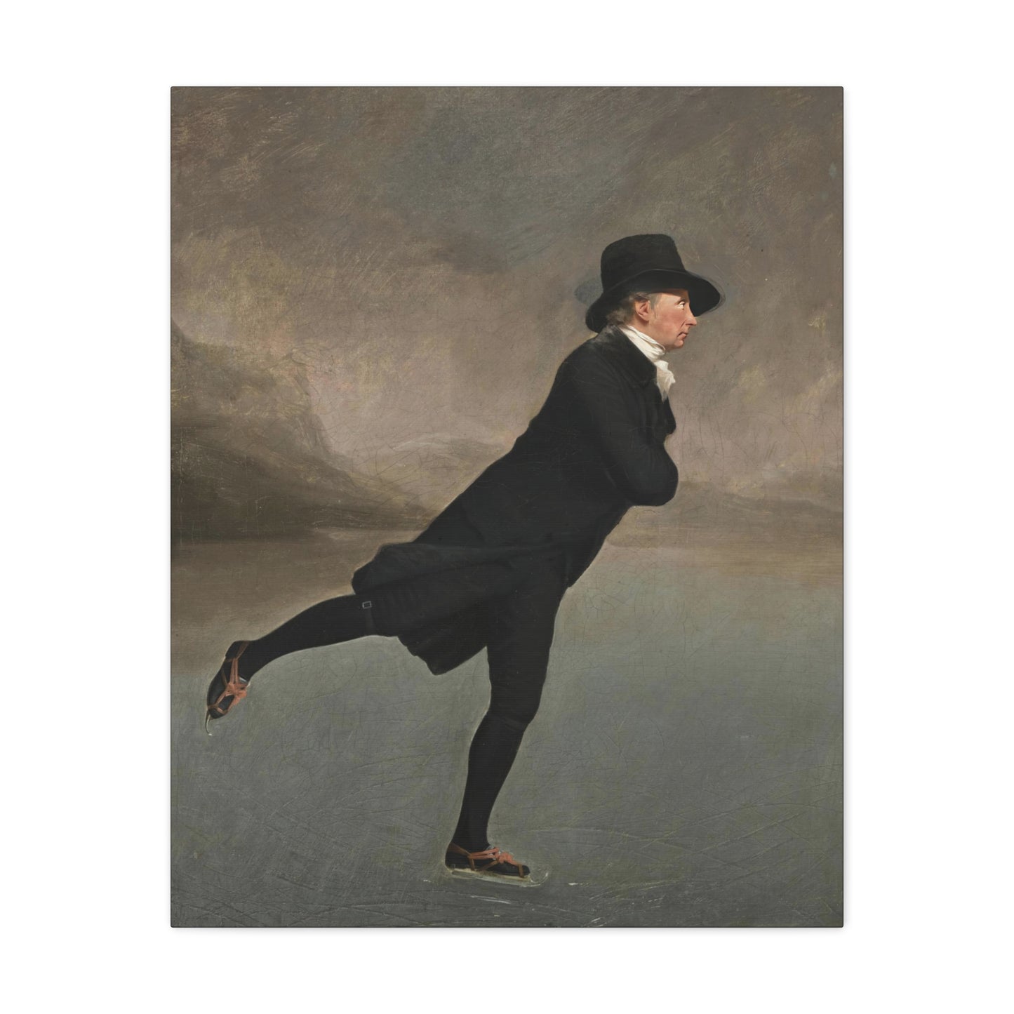 The Skating Reverend Vintage Ice Skating Canvas Wall Art – Classic Home Decor for Winter Lovers