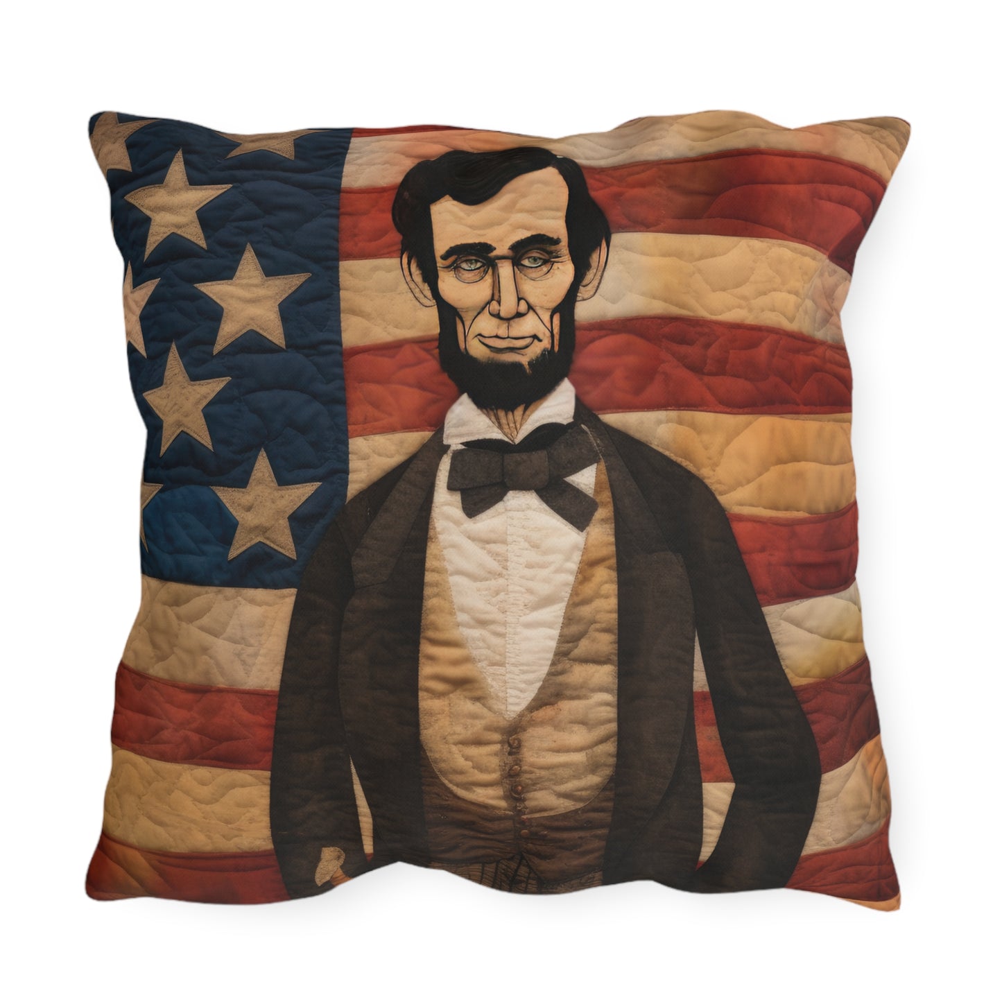 Stitched Abe Lincoln Outdoor Pillows