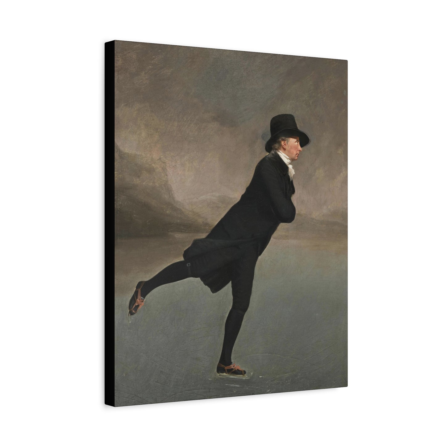 The Skating Reverend Vintage Ice Skating Canvas Wall Art – Classic Home Decor for Winter Lovers
