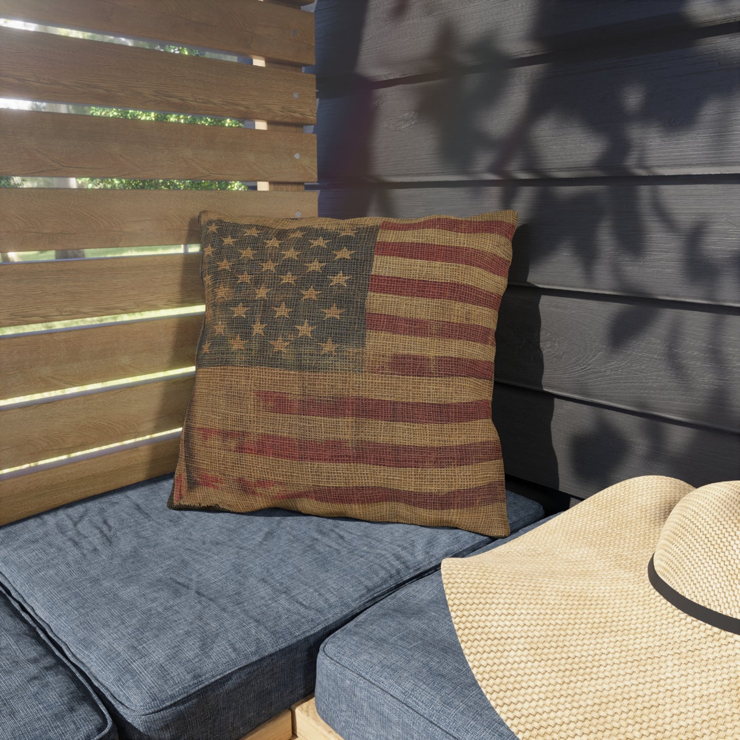 Flag Primitive Outdoor Pillows