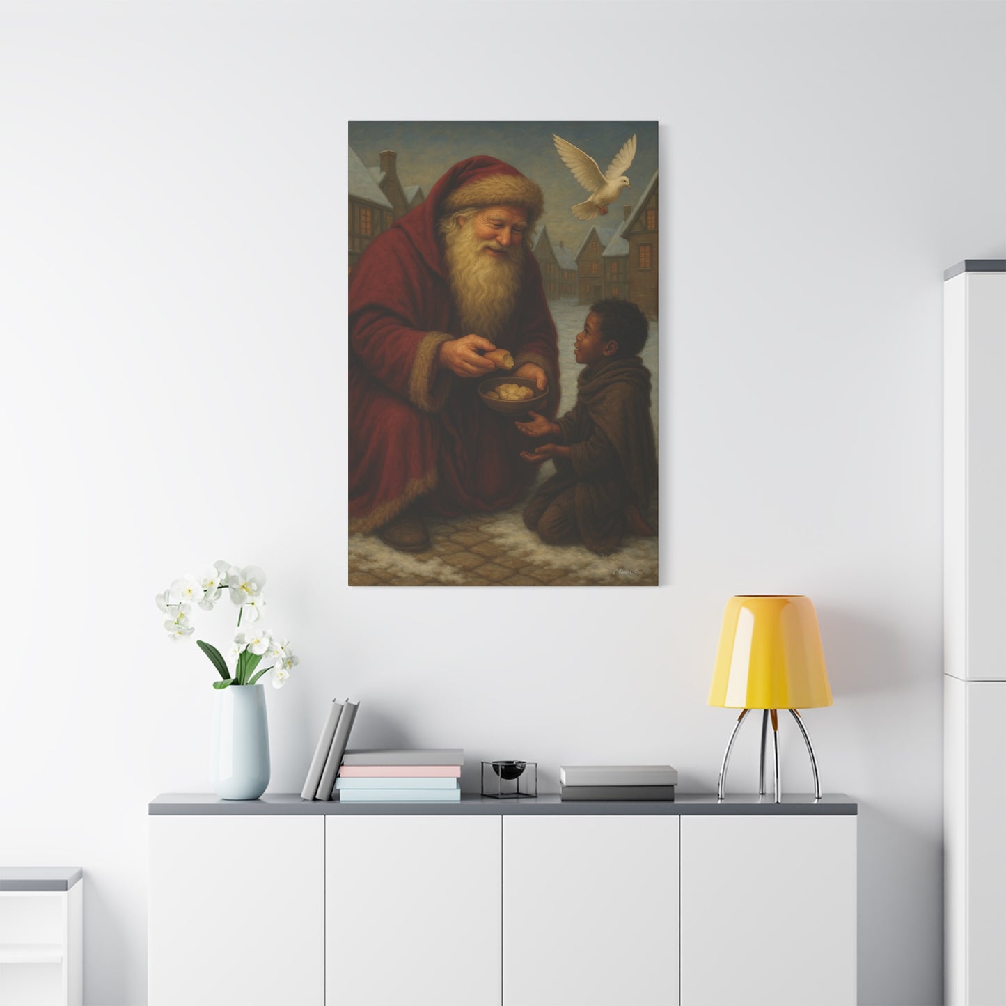 Spirit of Christmas Santa Giving Joy Canvas Print