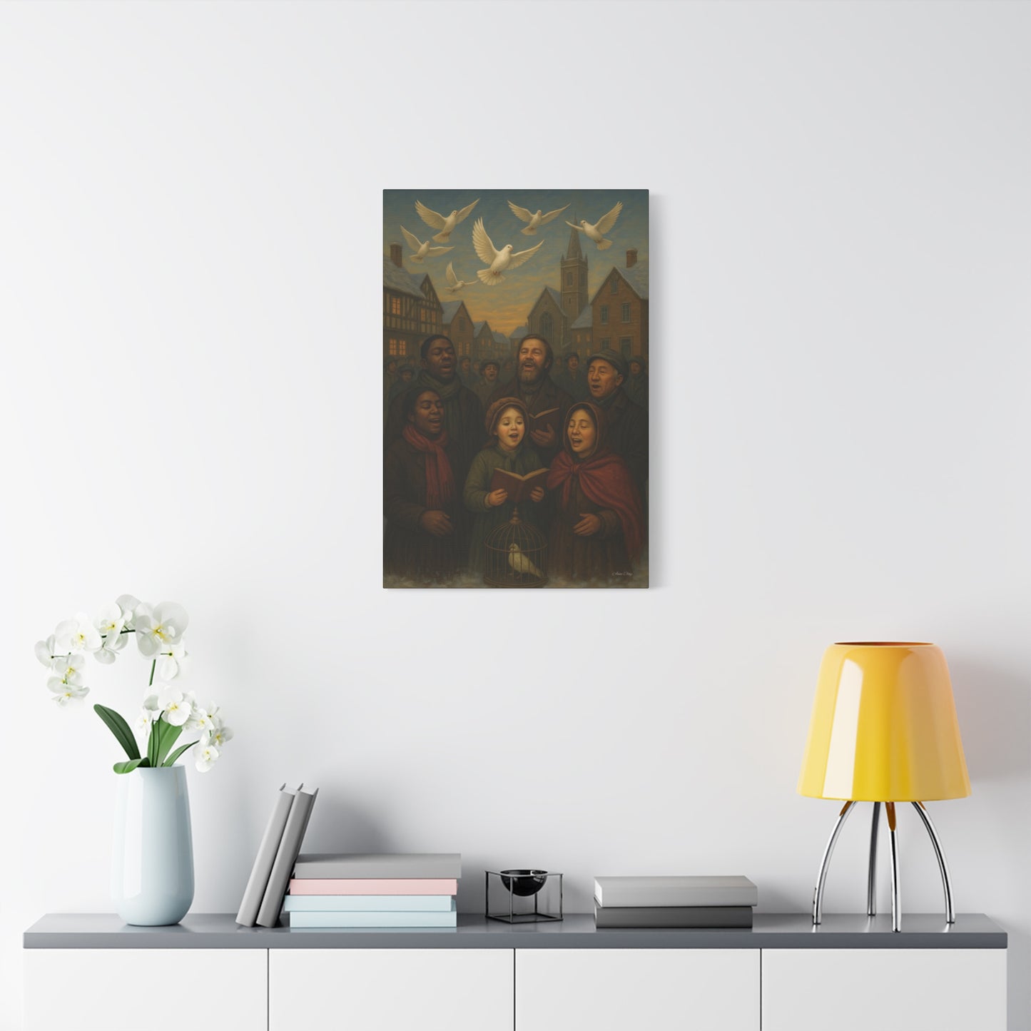 Peace on Earth Good Will Toward All People Inspirational Canvas Art: 'Peaceful Hymn' Stretched Print