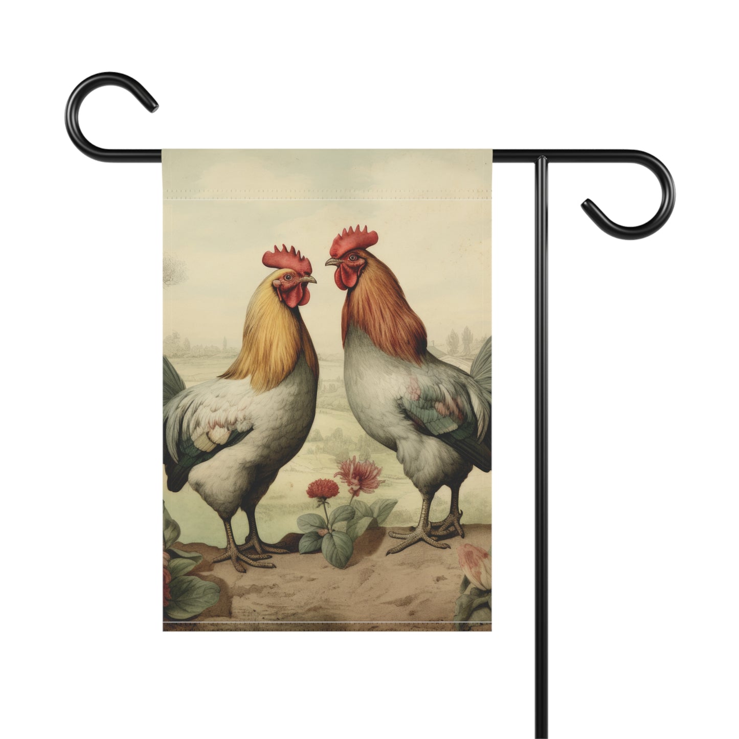 Pastel Rooster Garden & House Banner