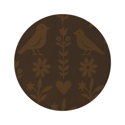 Bohemian Round Rug, Vintage Floor Mat, Cozy Home Decor, Ideal for Living Room or Bedroom, Gift for Housewarmings, Boho Style Area Rug