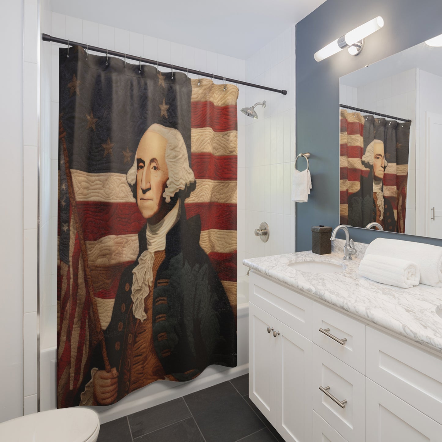 Needle Stitch George Shower Curtains