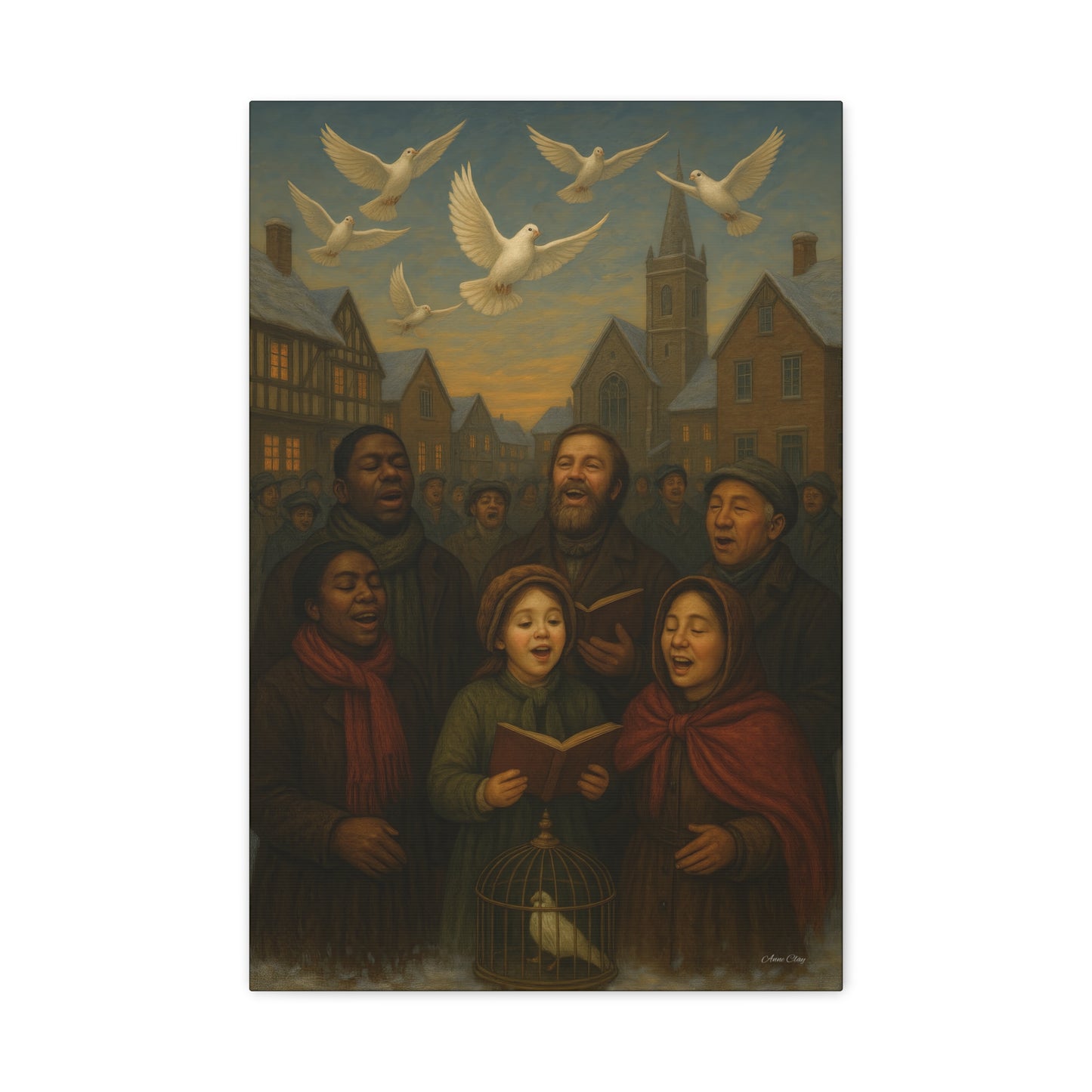 Peace on Earth Good Will Toward All People Inspirational Canvas Art: 'Peaceful Hymn' Stretched Print