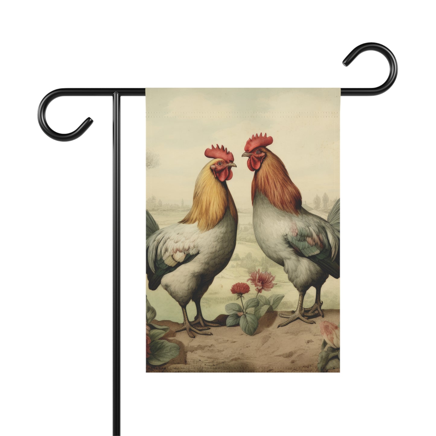 Pastel Rooster Garden & House Banner