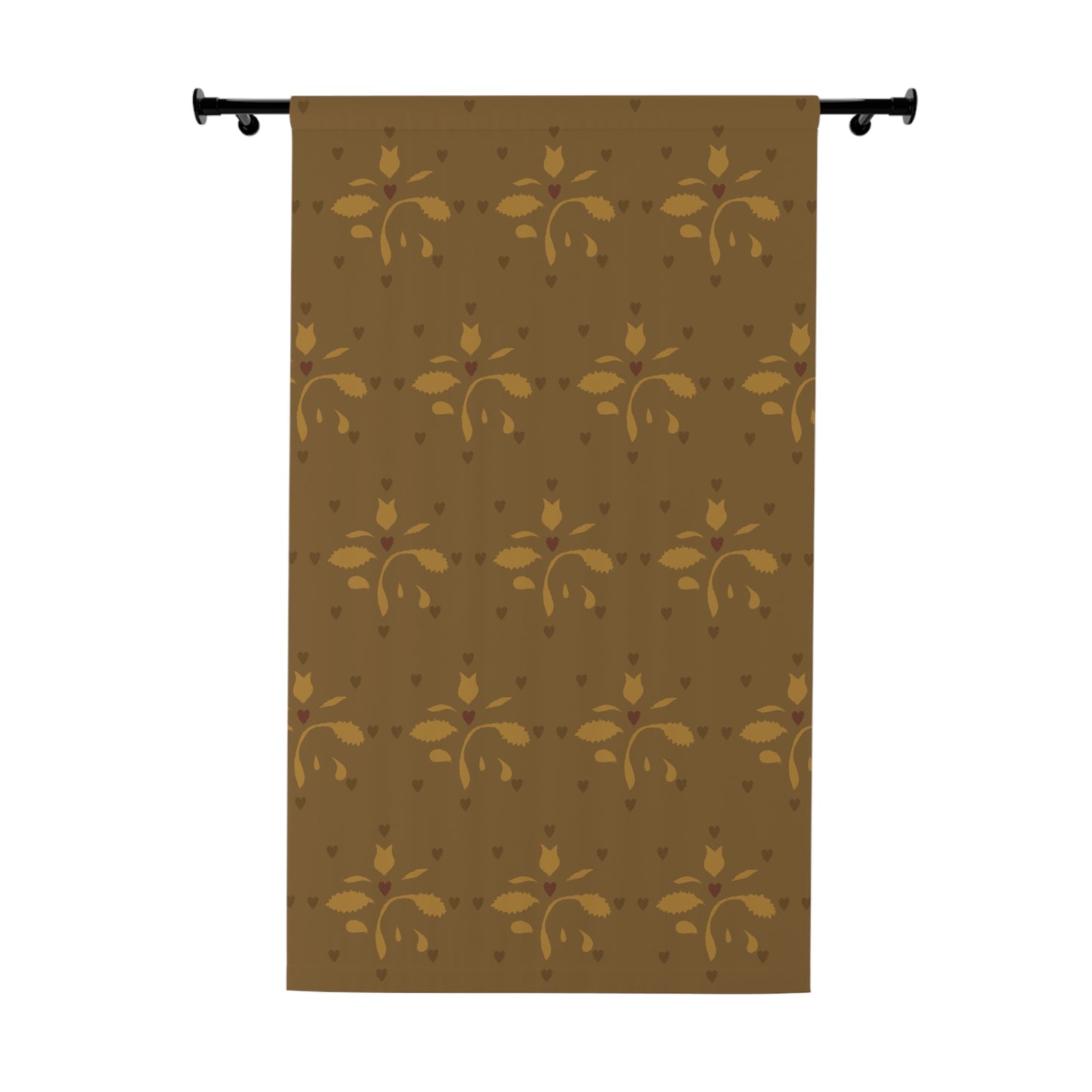 Leaves and Hearts Stencil Window Curtains (1 Piece)