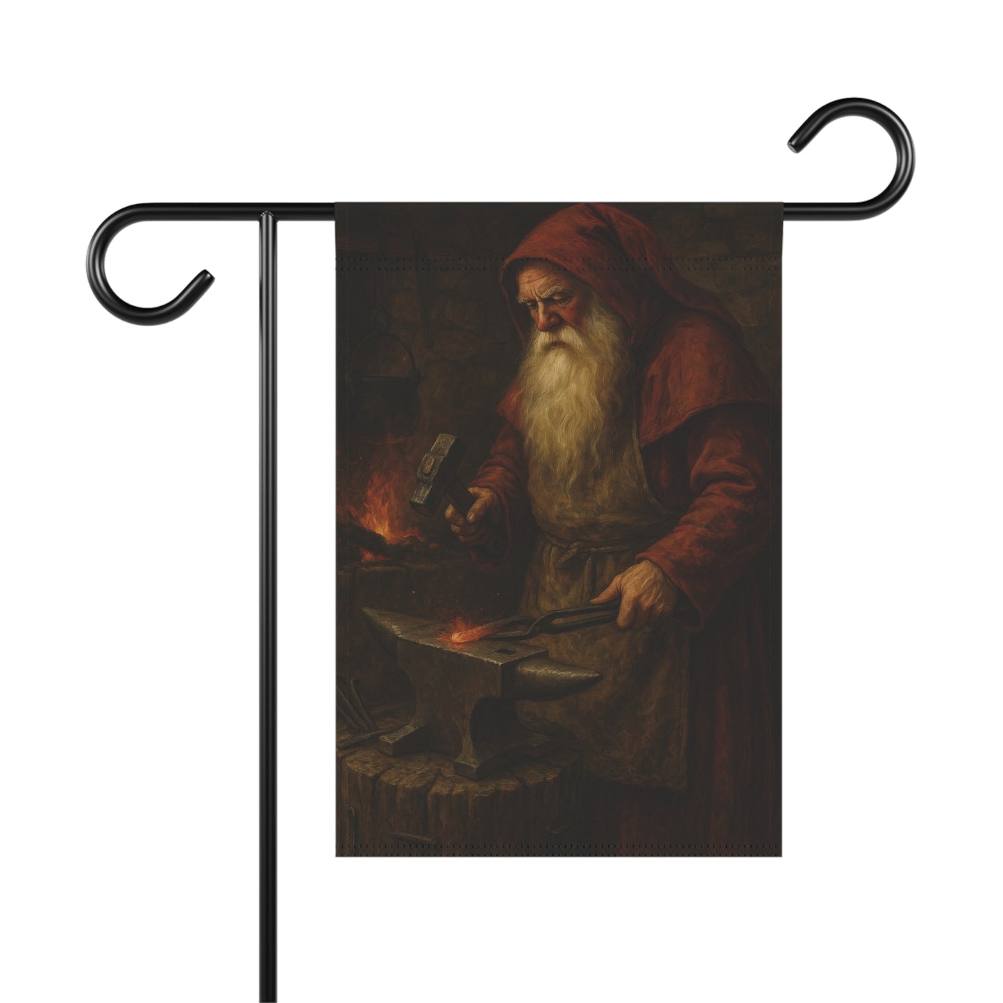 Rustic Forge Garden Banner with Artisan Design
