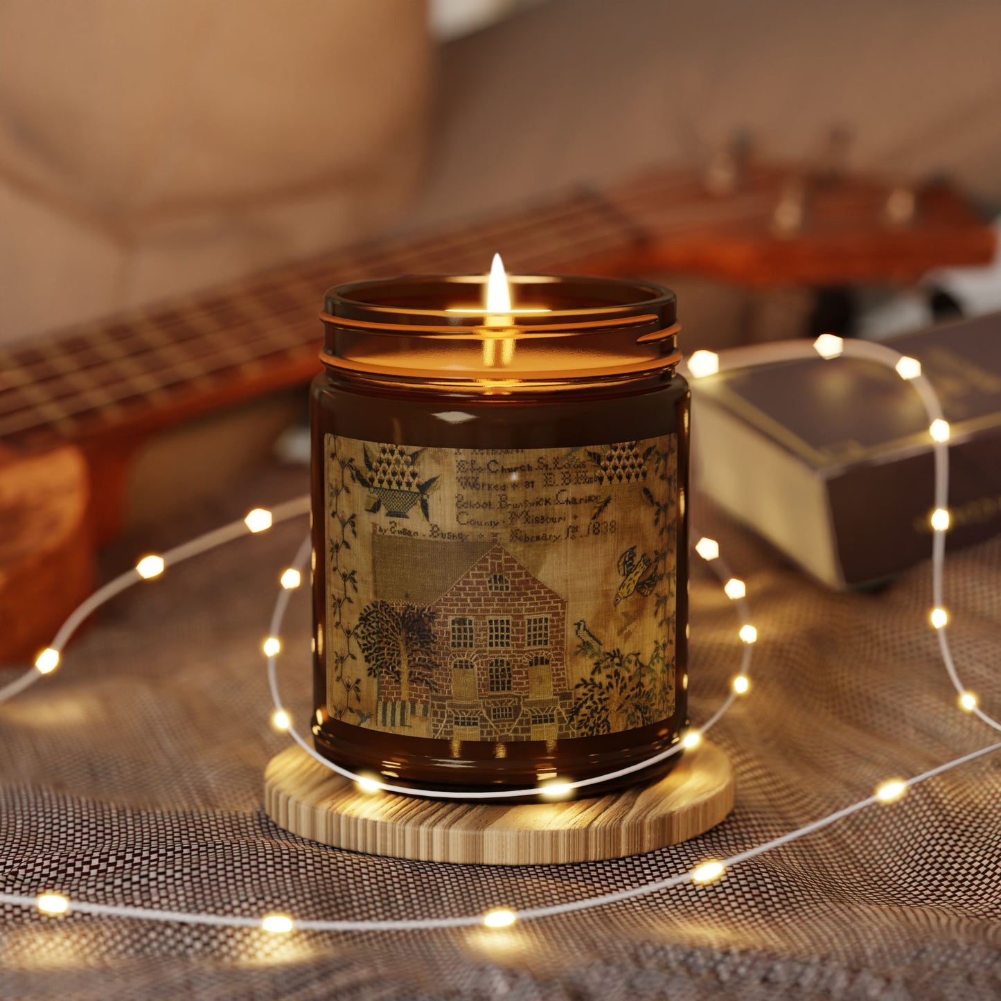 Antique Sampler Scented Soy Candle (Multi-Size, Amber Jar)