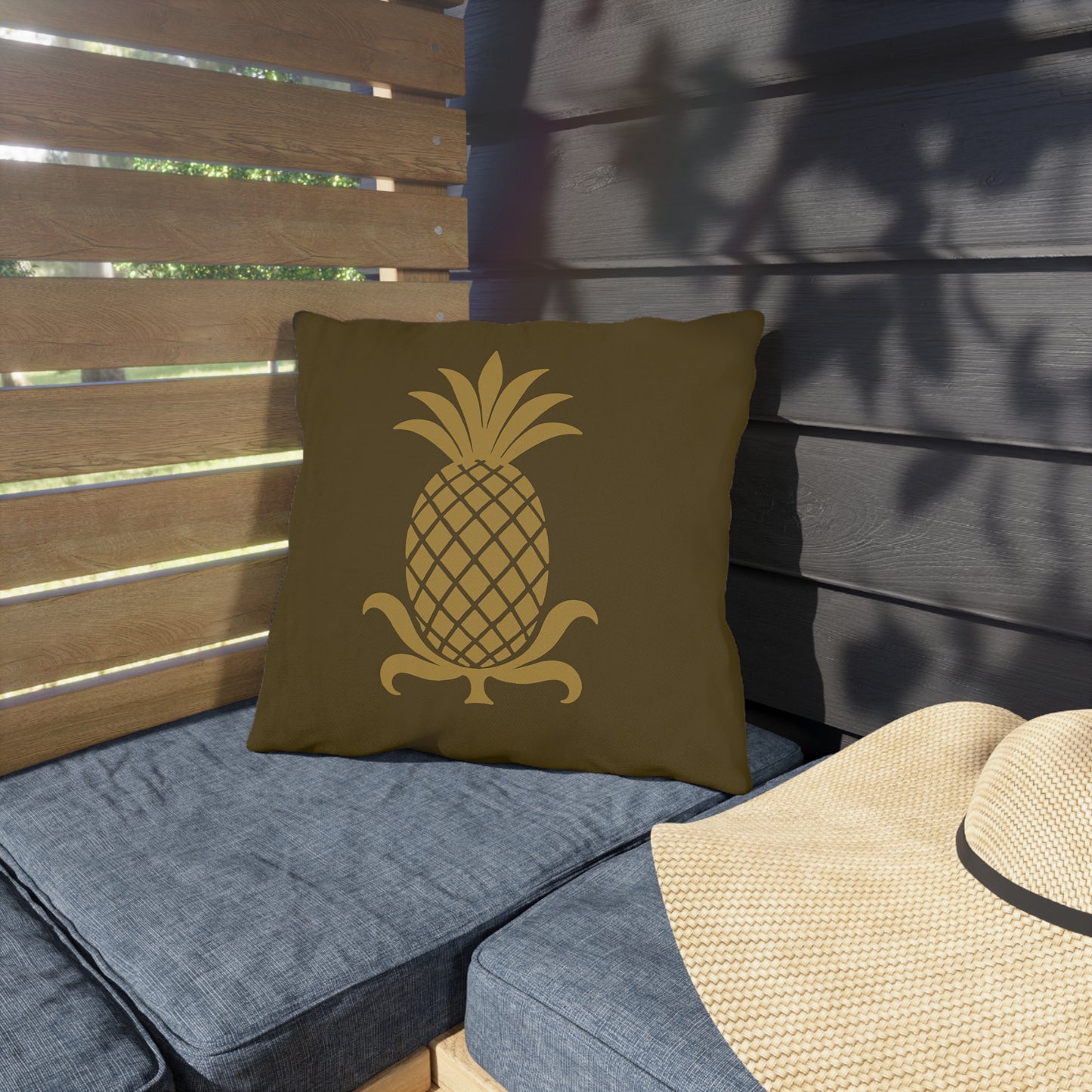 Tropical Outdoor Pillows with Pineapple Design, Garden Decor, Patio Accessories, Summer Vibes, Indoor-Outdoor Cushion