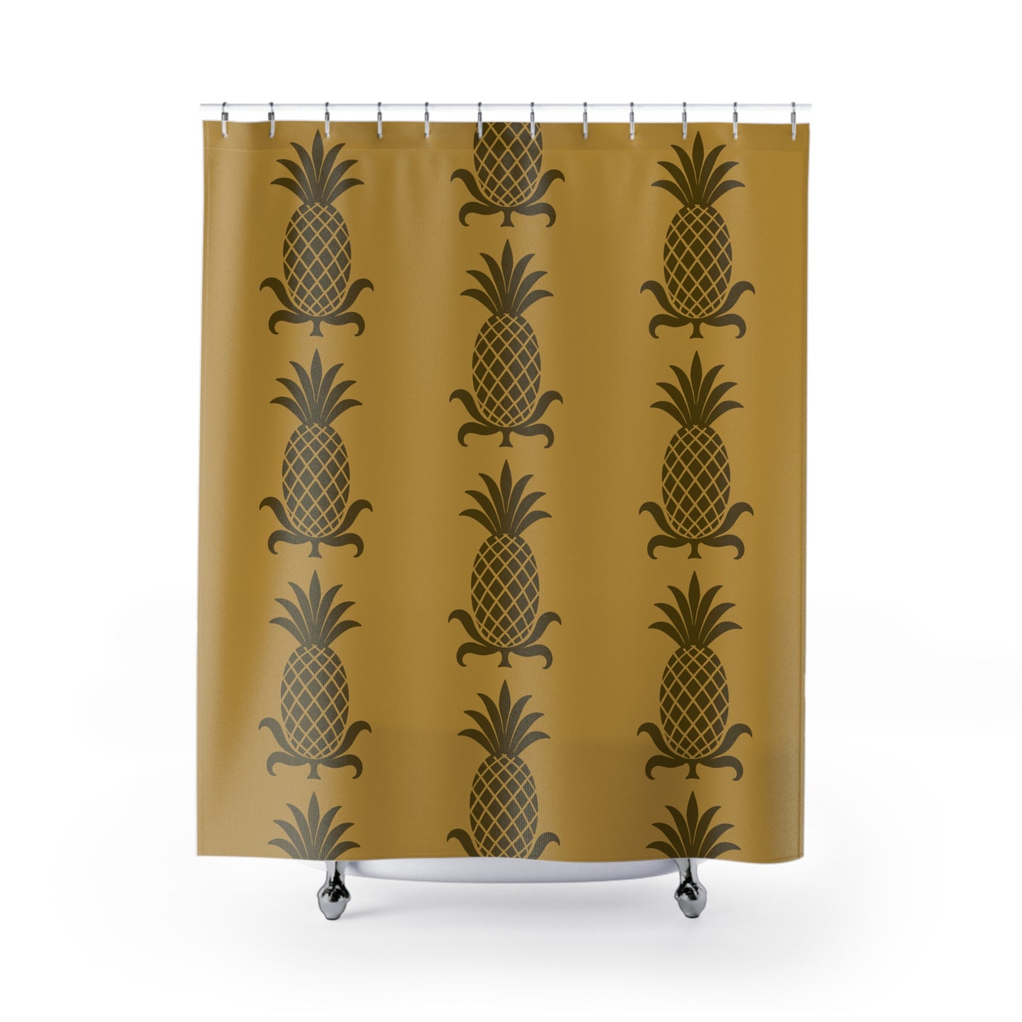 Tropical Pineapple Shower Curtain, Boho Bathroom Decor, Summer Vibes, Gift for Home, Pineapple Print, Tropical Style