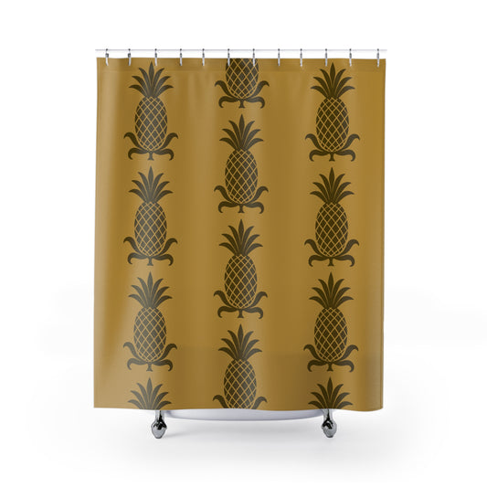 Tropical Pineapple Shower Curtain, Boho Bathroom Decor, Summer Vibes, Gift for Home, Pineapple Print, Tropical Style