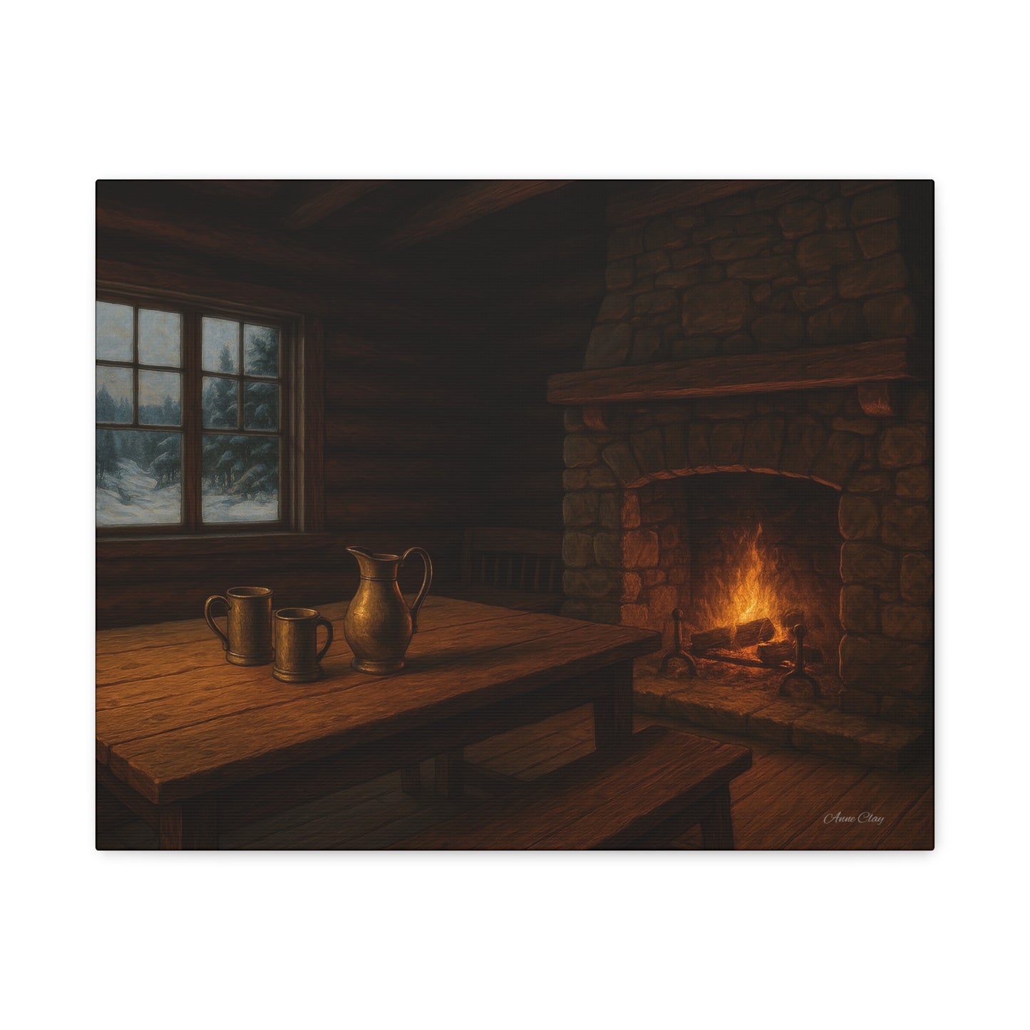 Cozy Cabin Canvas Print, Rustic Home Decor, Winter Vibes, Cabin Wall Art, Perfect for Christmas, Housewarming Gift