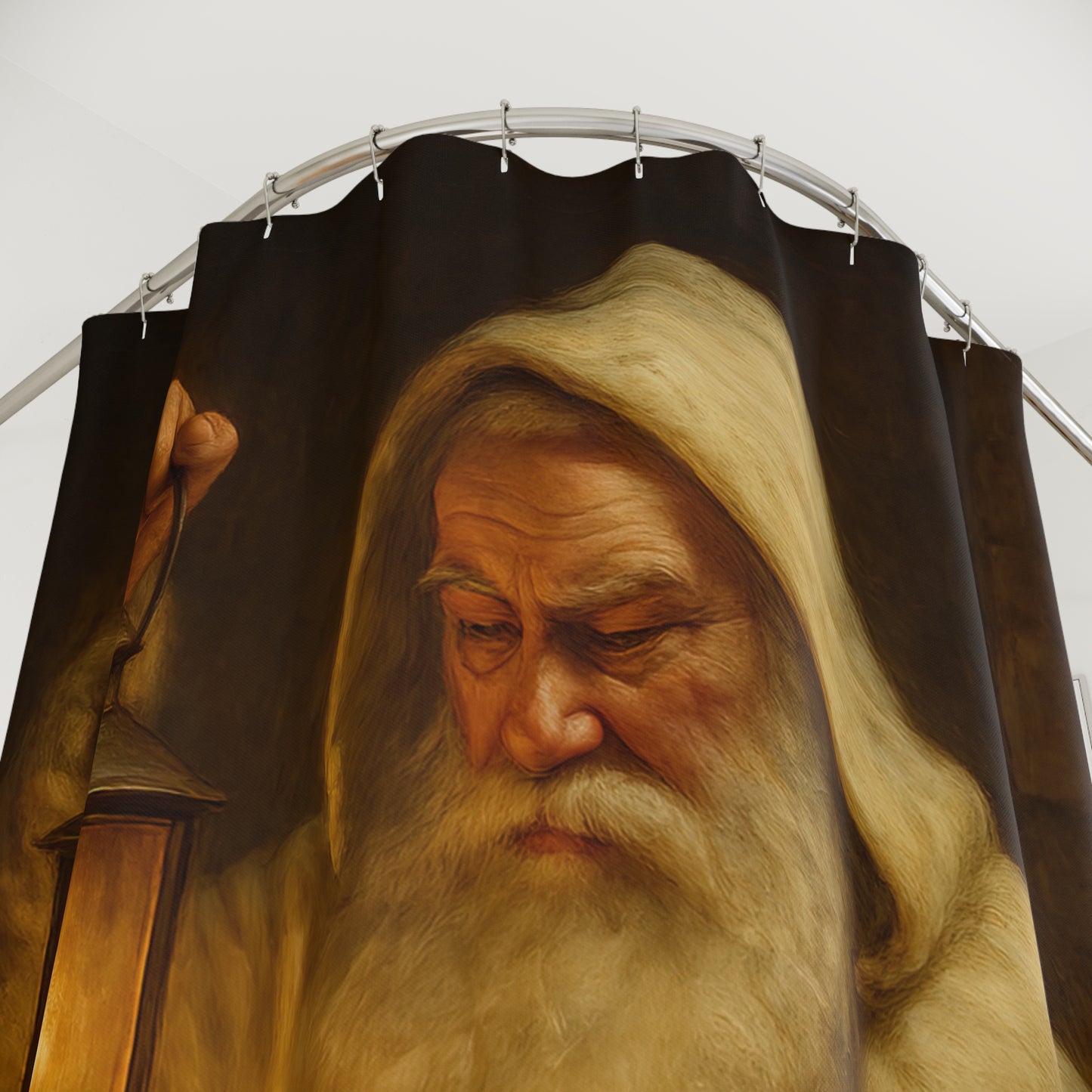 Enchanted Lantern Shower Curtain, Cozy Bathroom Decor, Wizard Themed Home, Unique Gift, Fantasy Bathroom Accent