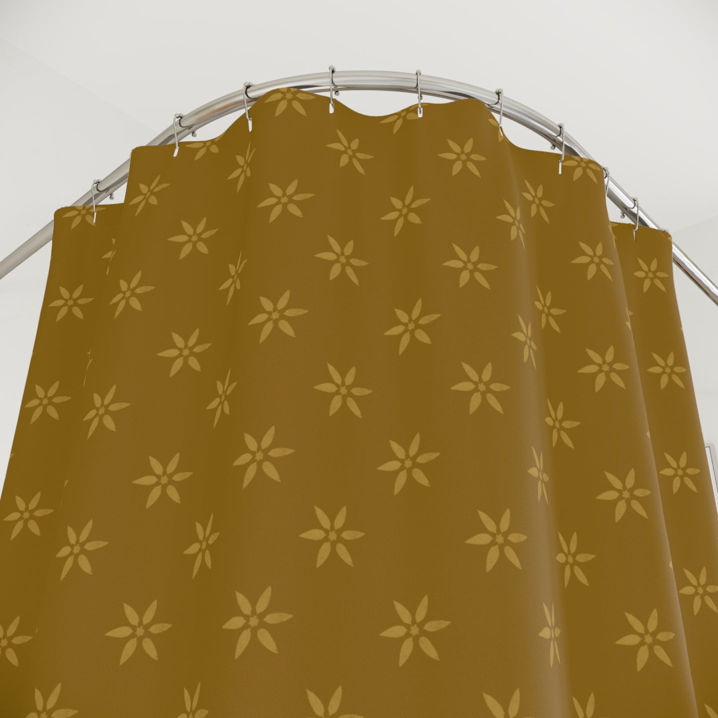 Mustard Yellow on Deeper Gold Shower Curtains