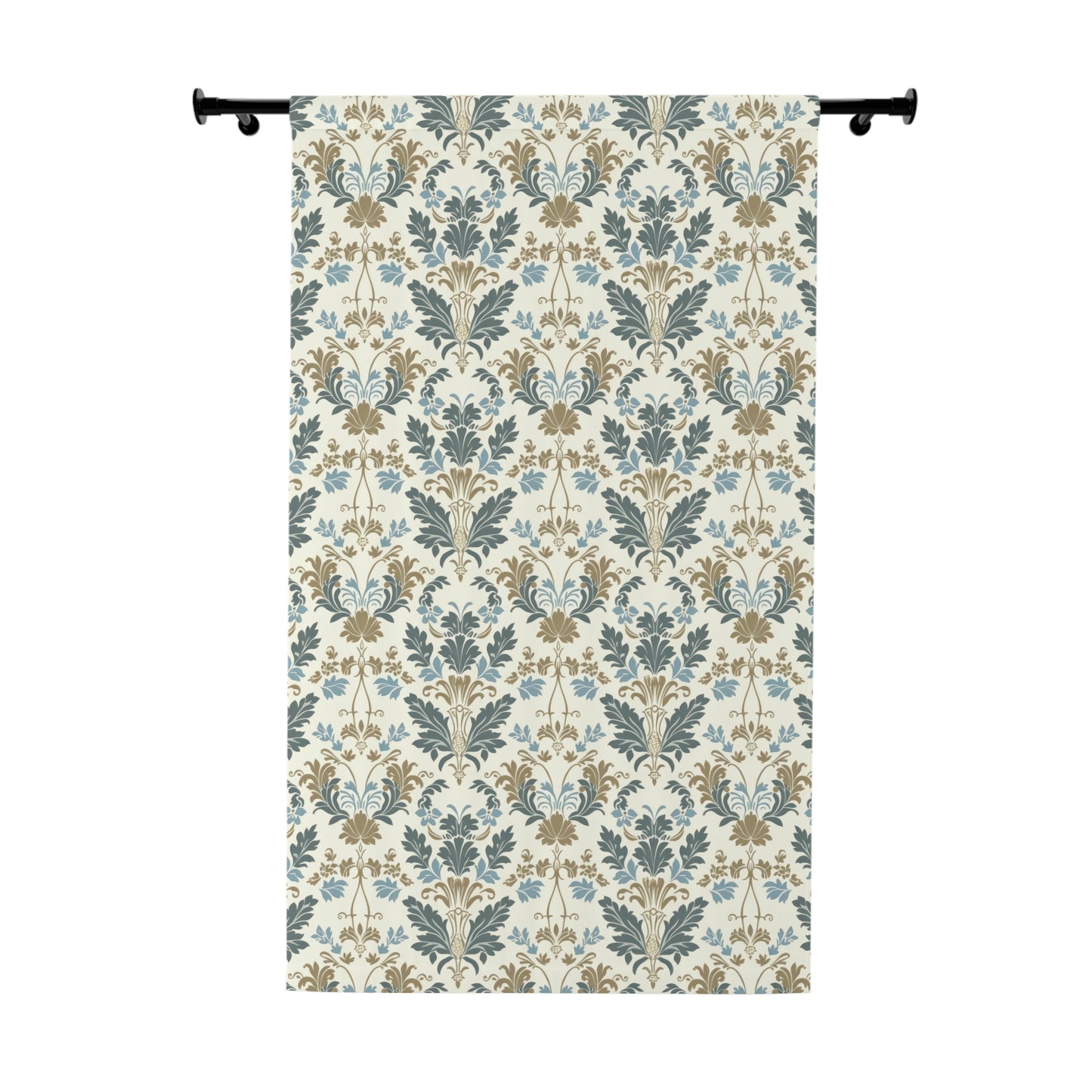 Blue and Tan Early American Style Window Curtains (1 Piece)