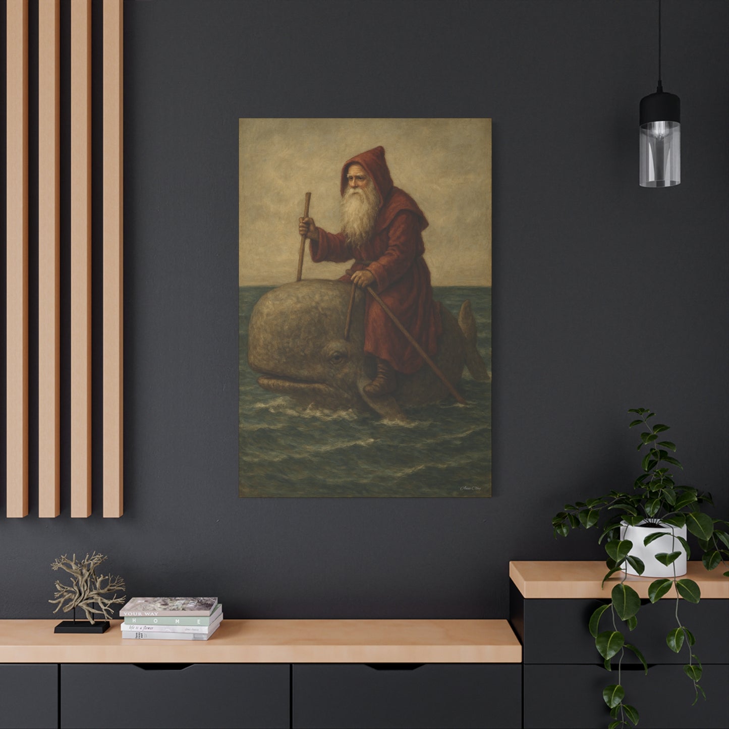 Whimsical Whale Art Canvas Print