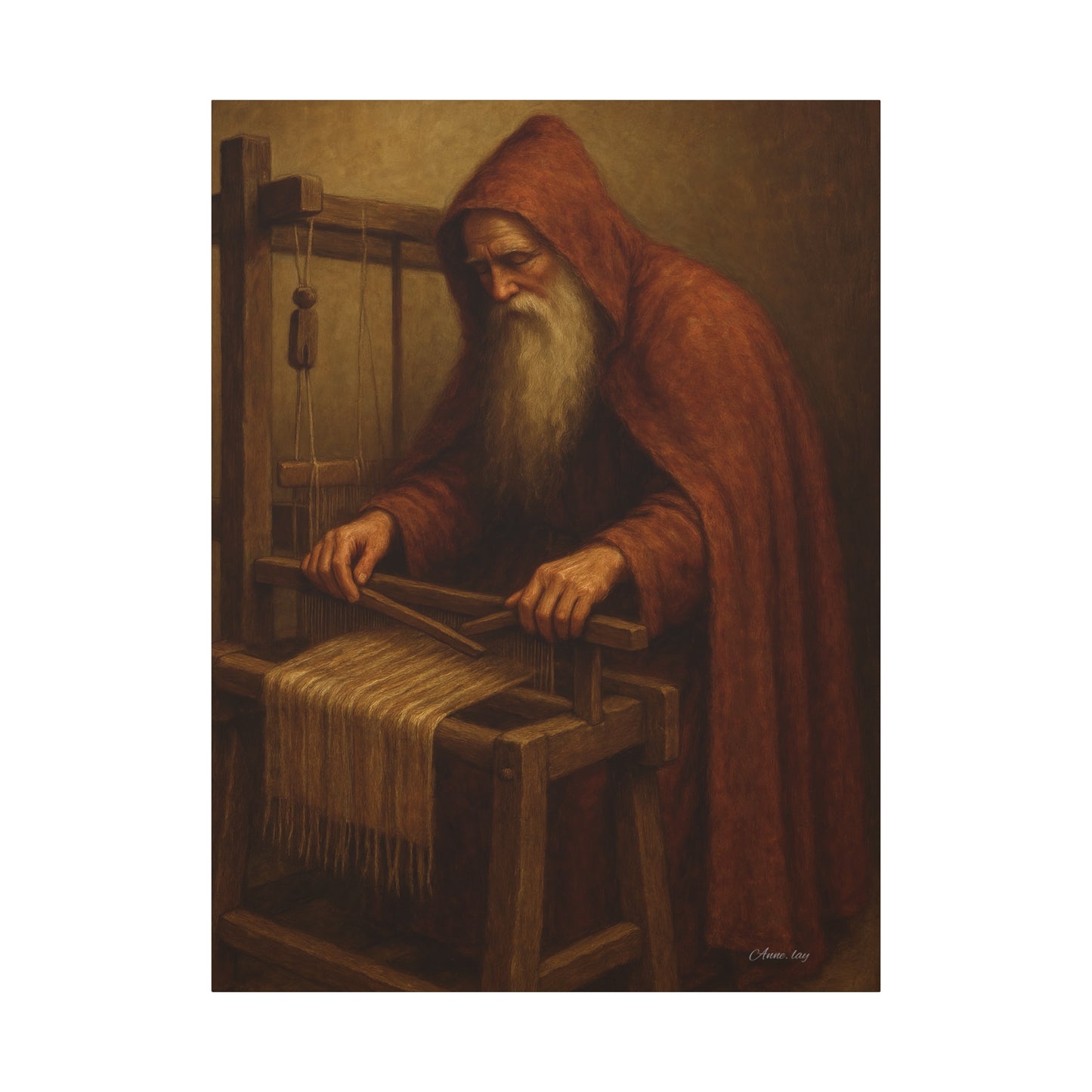 Artistic Matte Canvas Wall Art - Weaver's Wisdom Old World Santa