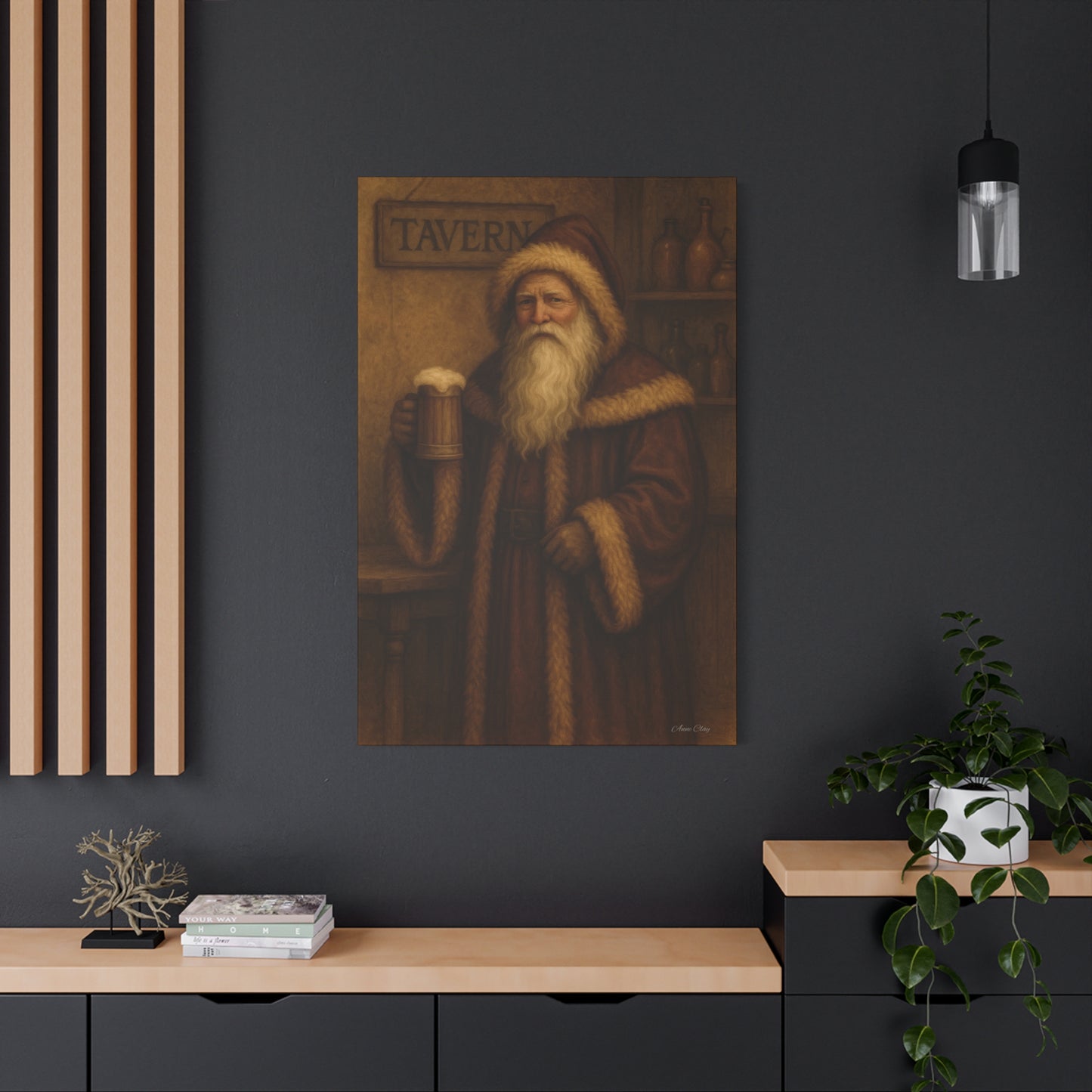 Santa Claus Tavern Canvas Art