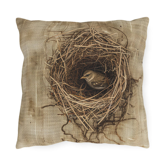 Bird in the Nest Outdoor Pillows