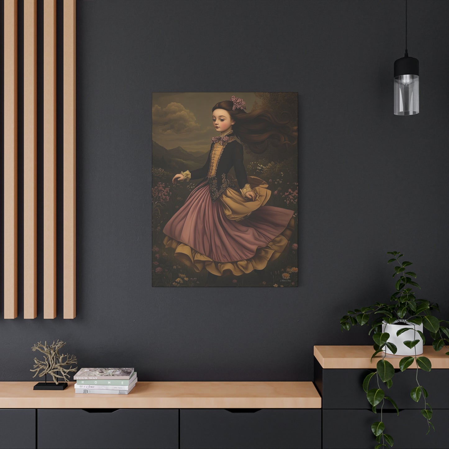 Stretched Canvas Wall Art - Ethereal Dancing Girl, Vintage Home Decor, Whimsical Art for Living Room, Unique Gift for Her, Enchanting [...]