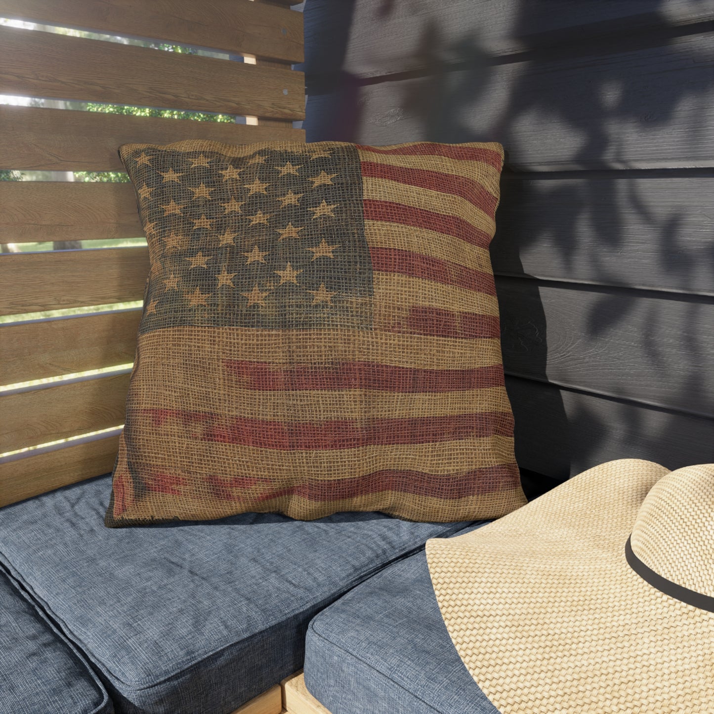 Flag Primitive Outdoor Pillows