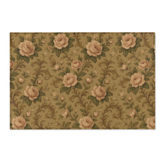 Vintage Floral Area Rugs, Elegant Home Decor, Living Room Accent, Boho Chic Rug, Gift for Housewarming, Decorative Floor Mat