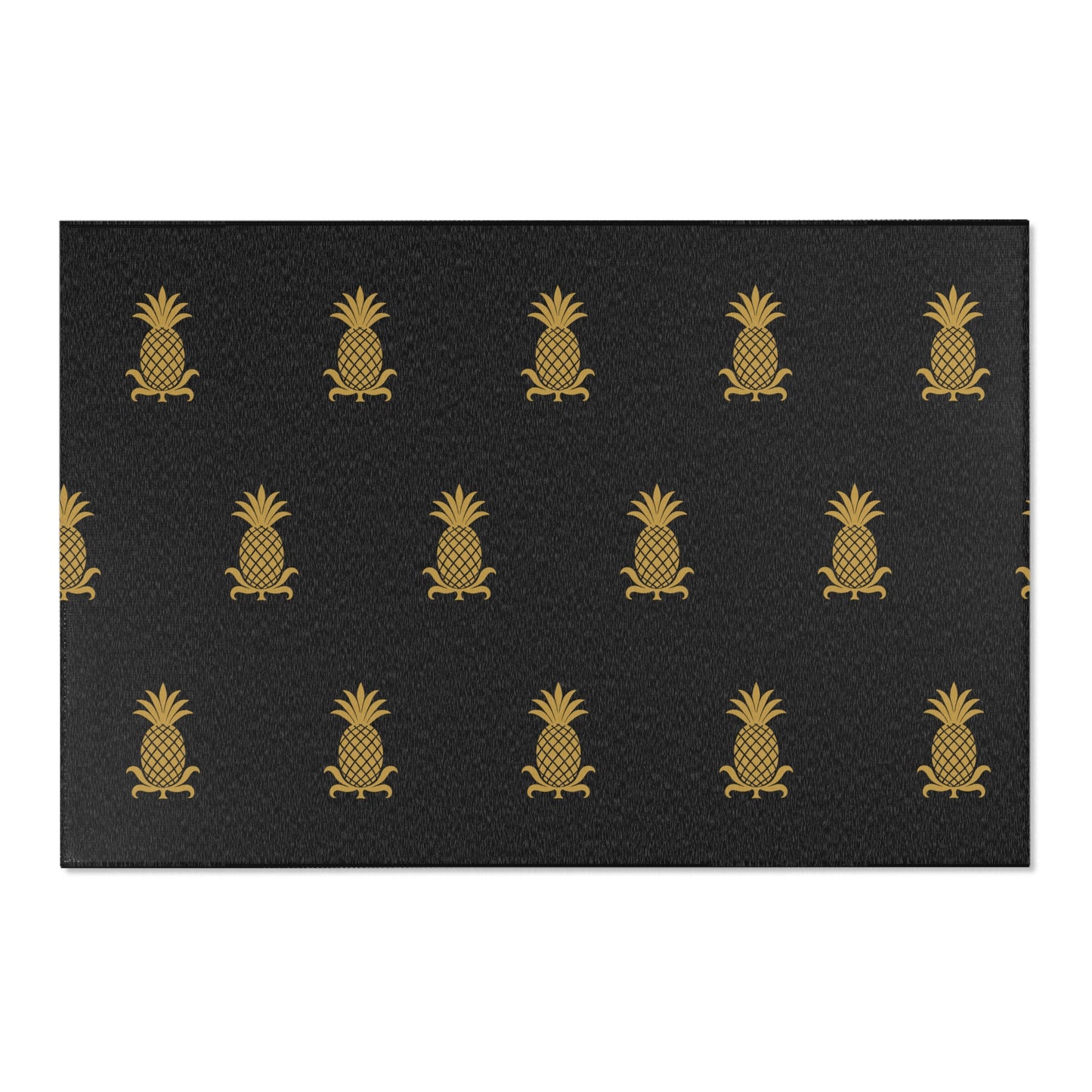 Golden Pineapple Area Rug - Tropical Home Decor, Boho Chic Accent, Living Room Floor Mat, Summer Vibes, Unique Gift Idea