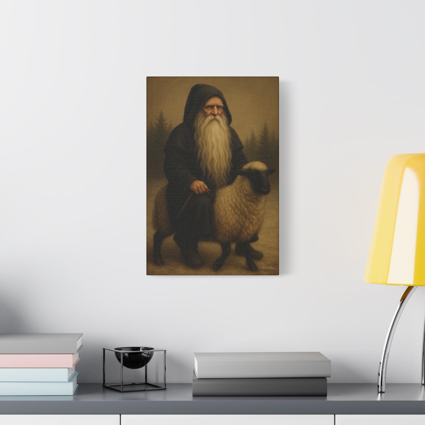 Elderly Shepherd Canvas Wall Art