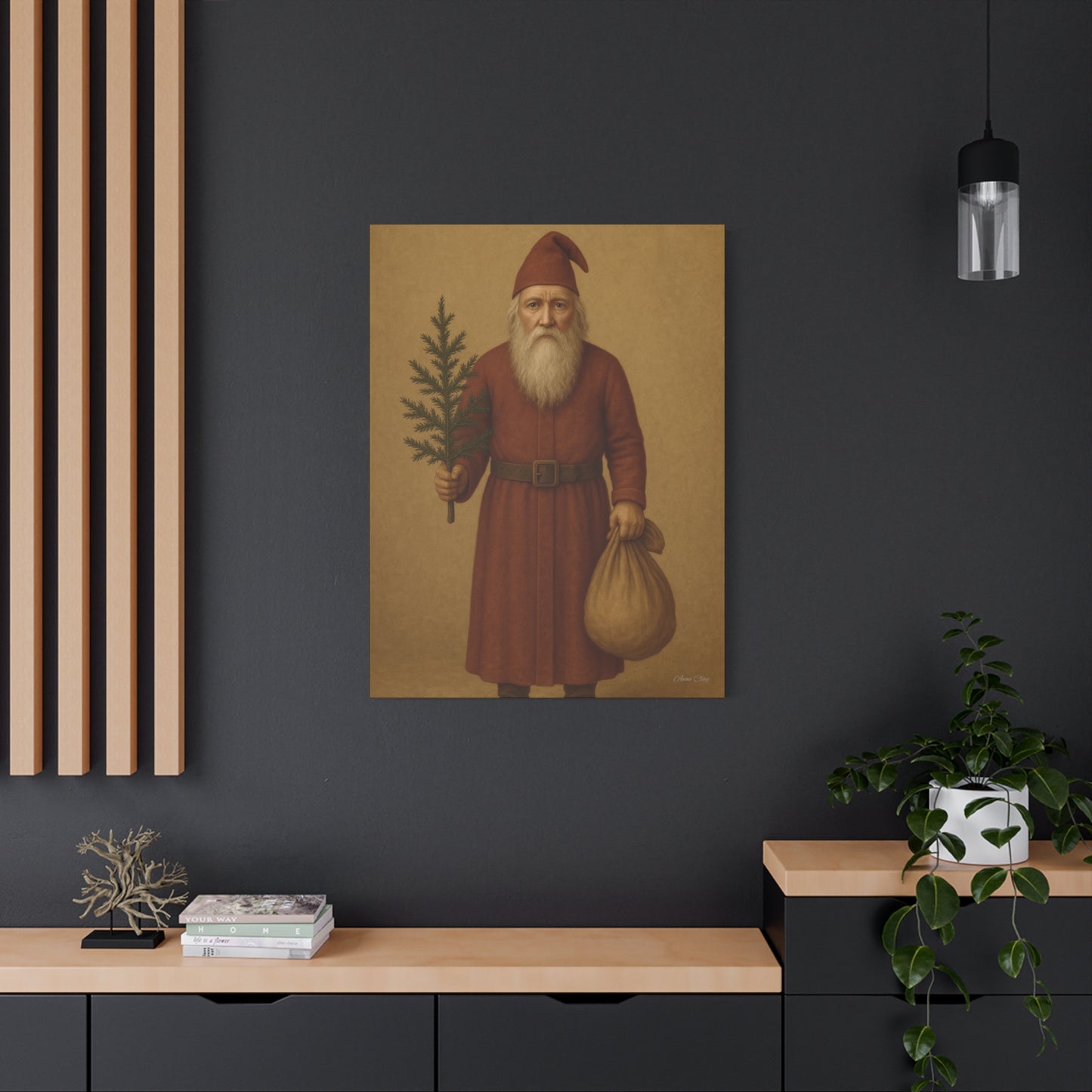 Vintage Santa Canvas Wall Art