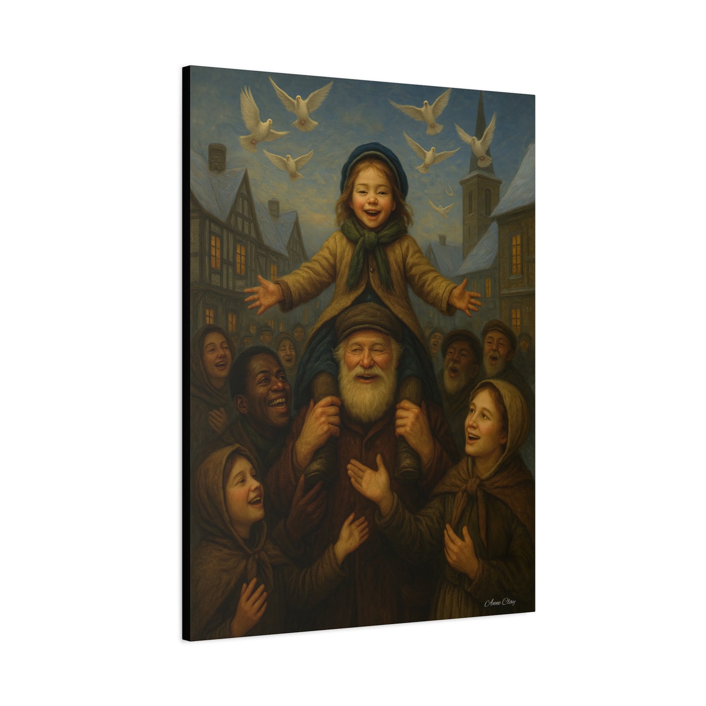 Spirit of Christmas Uplifting, Inspirational Holiday Christmas, Helping Those in Need-Themed Canvas Wall Art