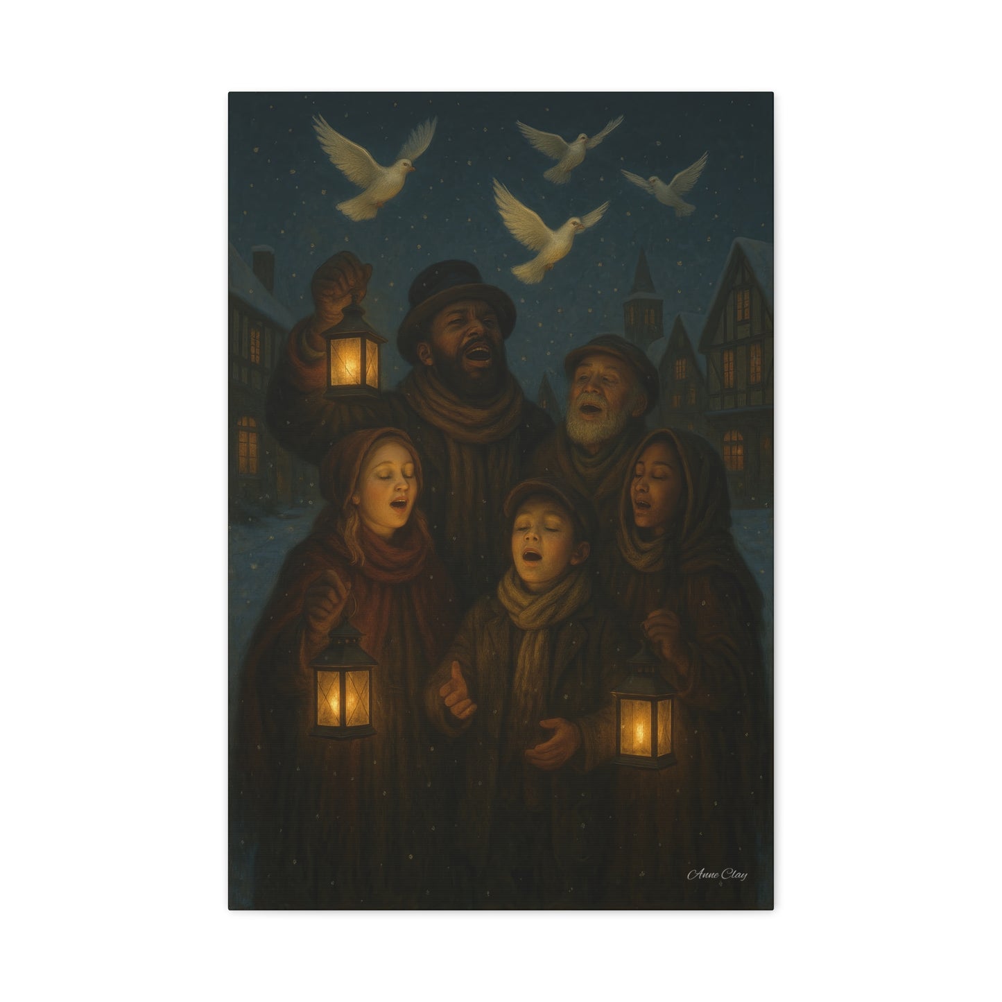 Spirit of Christmas  Carolers Canvas Wall Art