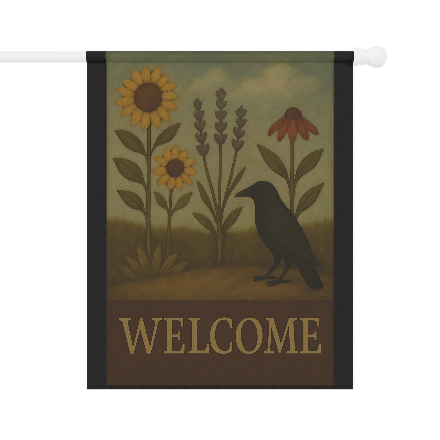 Garden Flag, Outdoor Decor, Welcome Banner, Seasonal Garden Sign, Floral Housewarming Gift, Backyard Decoration