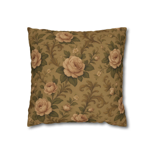 Vintage Floral Pillowcase, Decorative Throw Pillow, Cozy Home Decor, Gift for Her, Rustic Living Room Accent