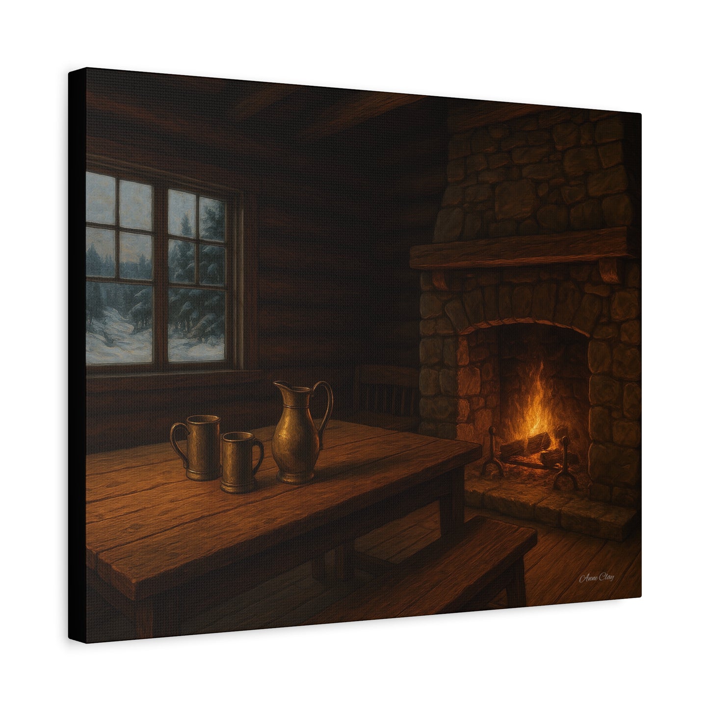 Cozy Cabin Canvas Print, Rustic Home Decor, Winter Vibes, Cabin Wall Art, Perfect for Christmas, Housewarming Gift