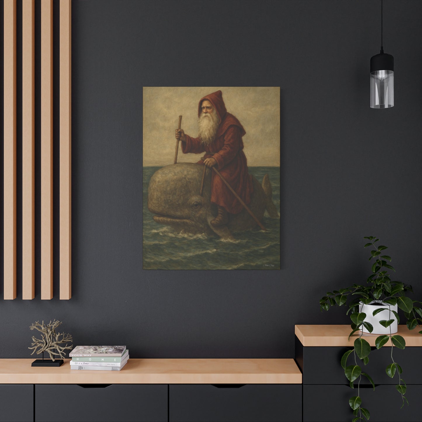 Whimsical Whale Art Canvas Print